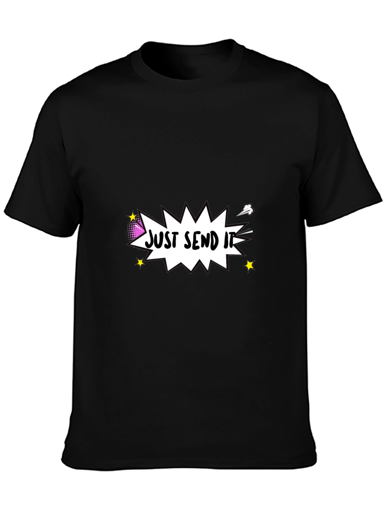 Just Send It Graphic Tee - Black Cotton T-Shirt