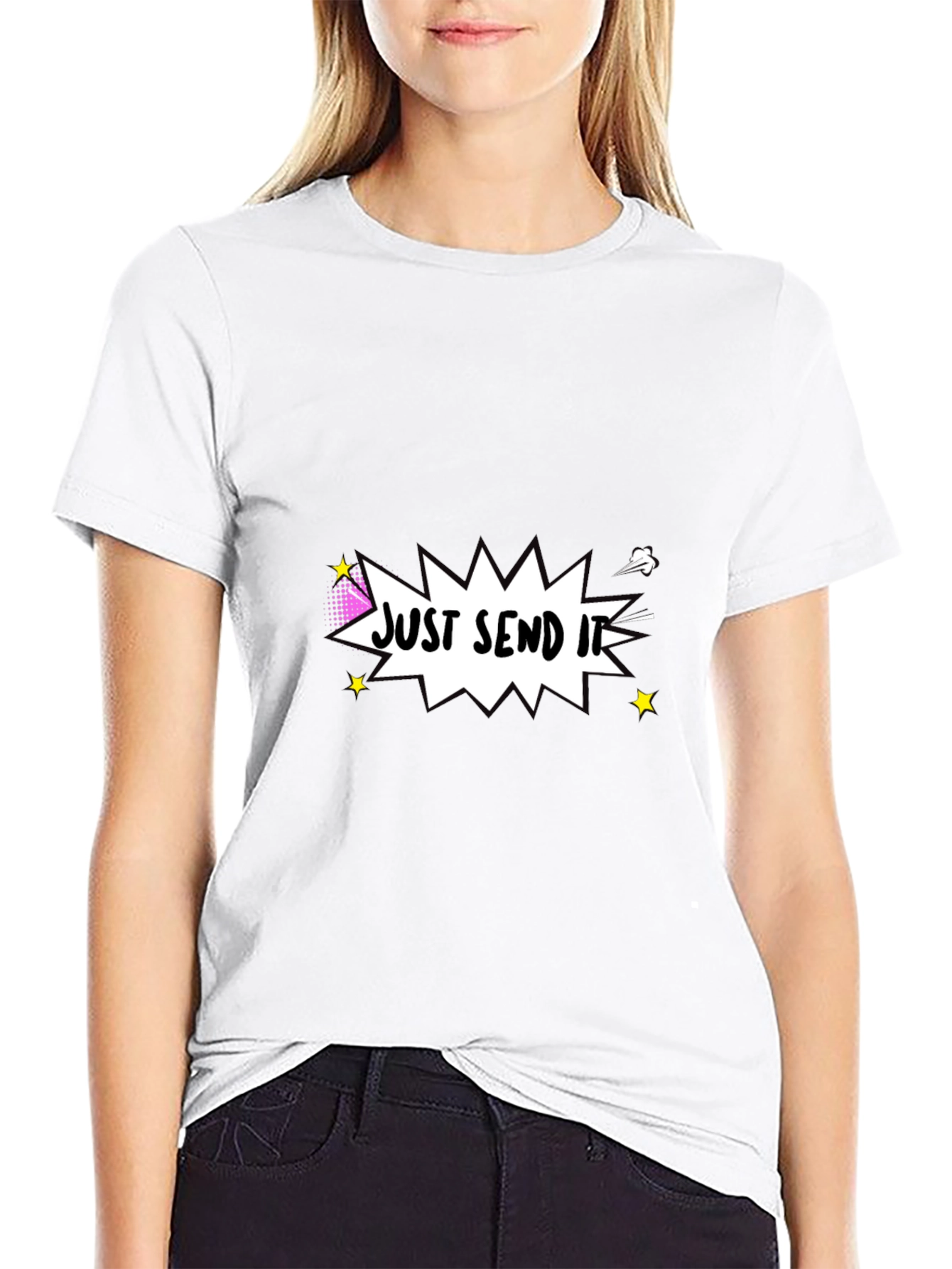 Just Send It Graphic Tee - Black Cotton T-Shirt