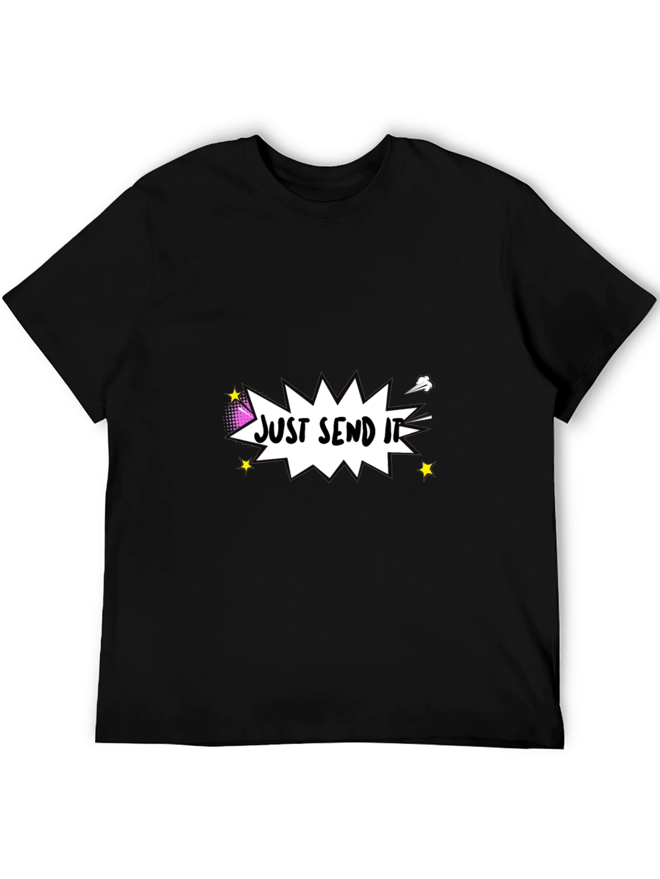 Just Send It Graphic Tee - Black Cotton T-Shirt
