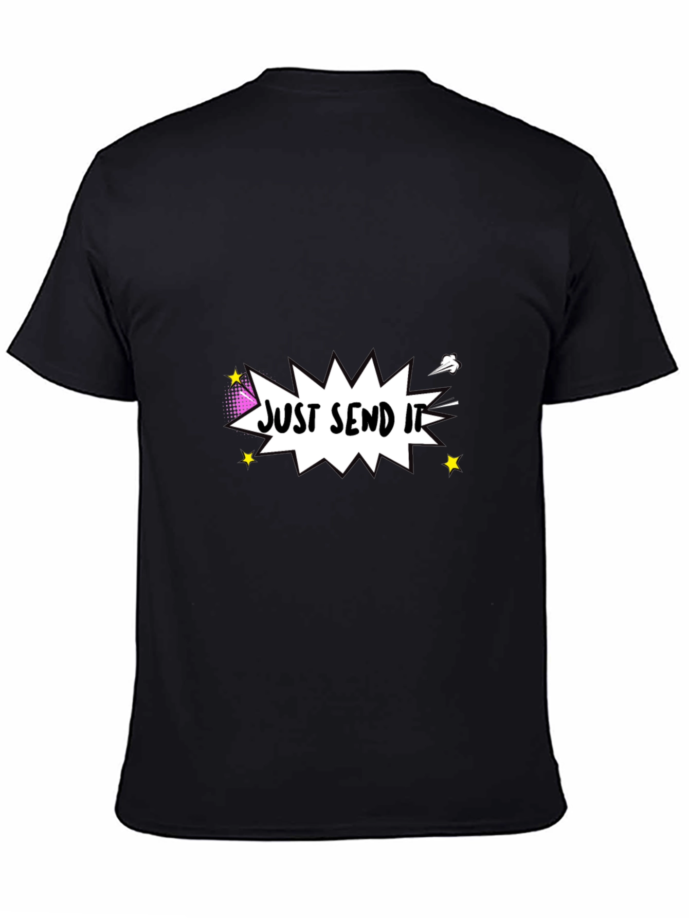 Just Send It Graphic Tee - Black Cotton T-Shirt
