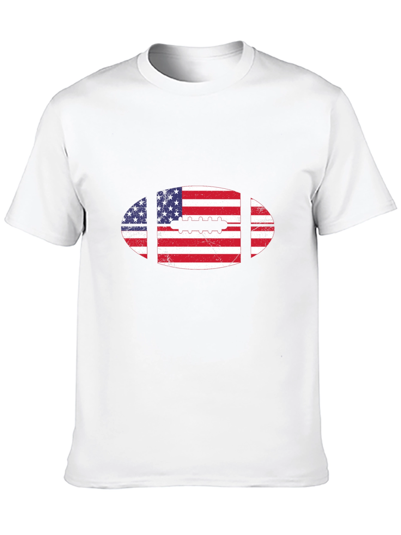 American Flag Football Black T-Shirt