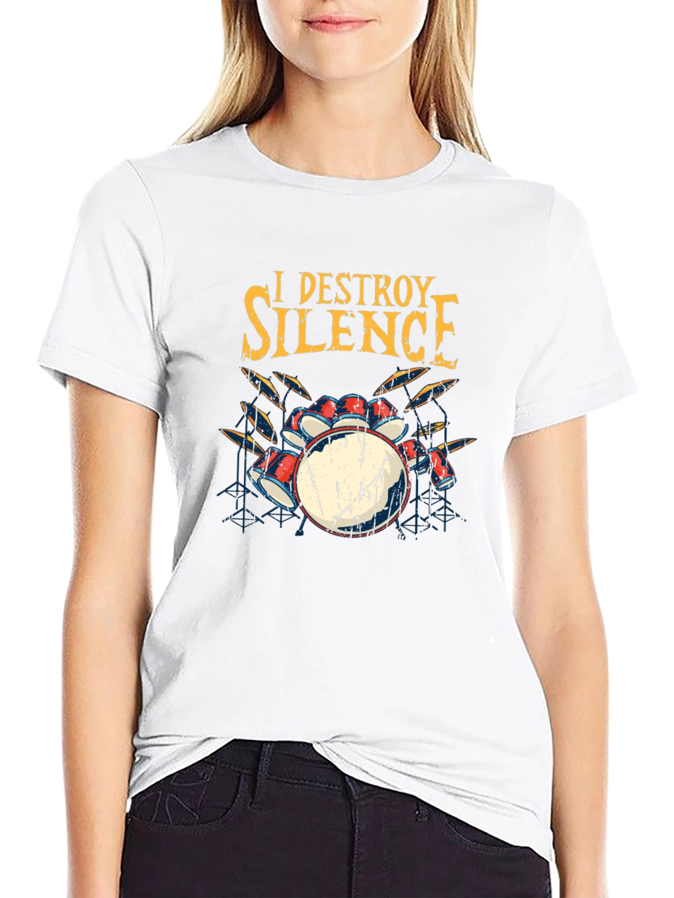 I Destroy Silence Drummer Graphic T-Shirt