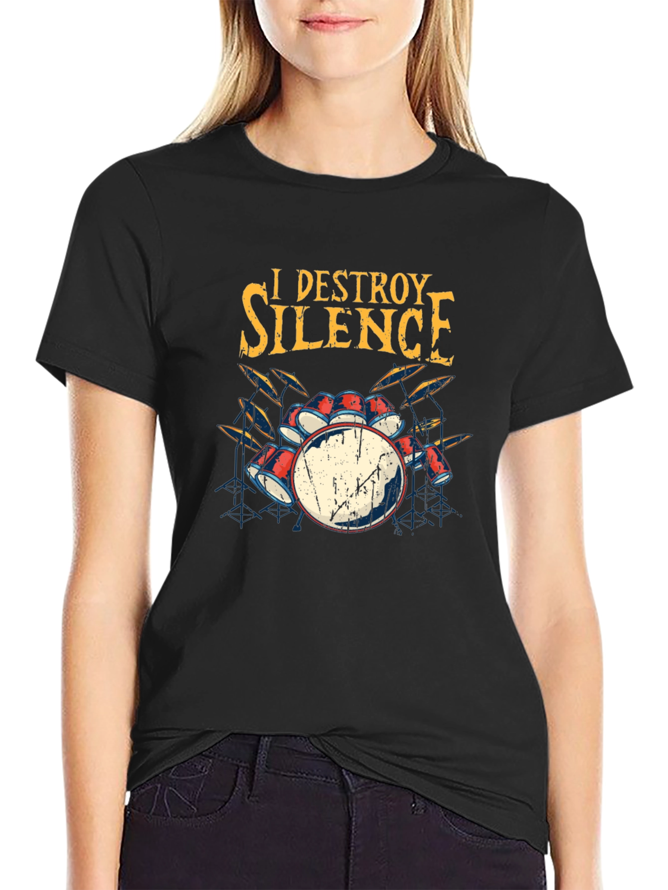I Destroy Silence Drummer Graphic T-Shirt