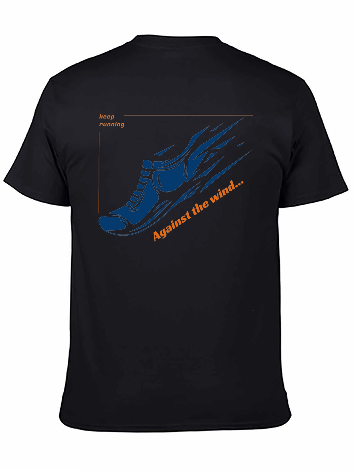 Mens Running Shoe Graphic T-Shirt - Against the Wind
