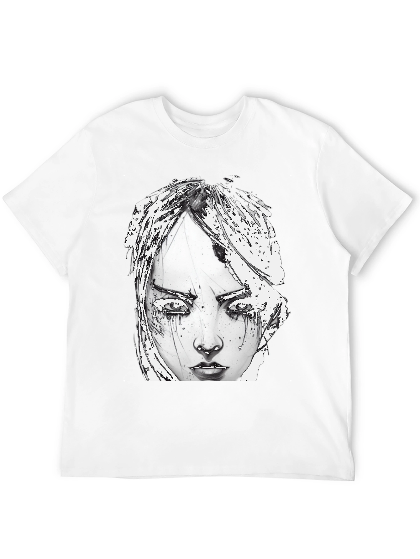 Artistic Graphic Print Tee - Edgy Style