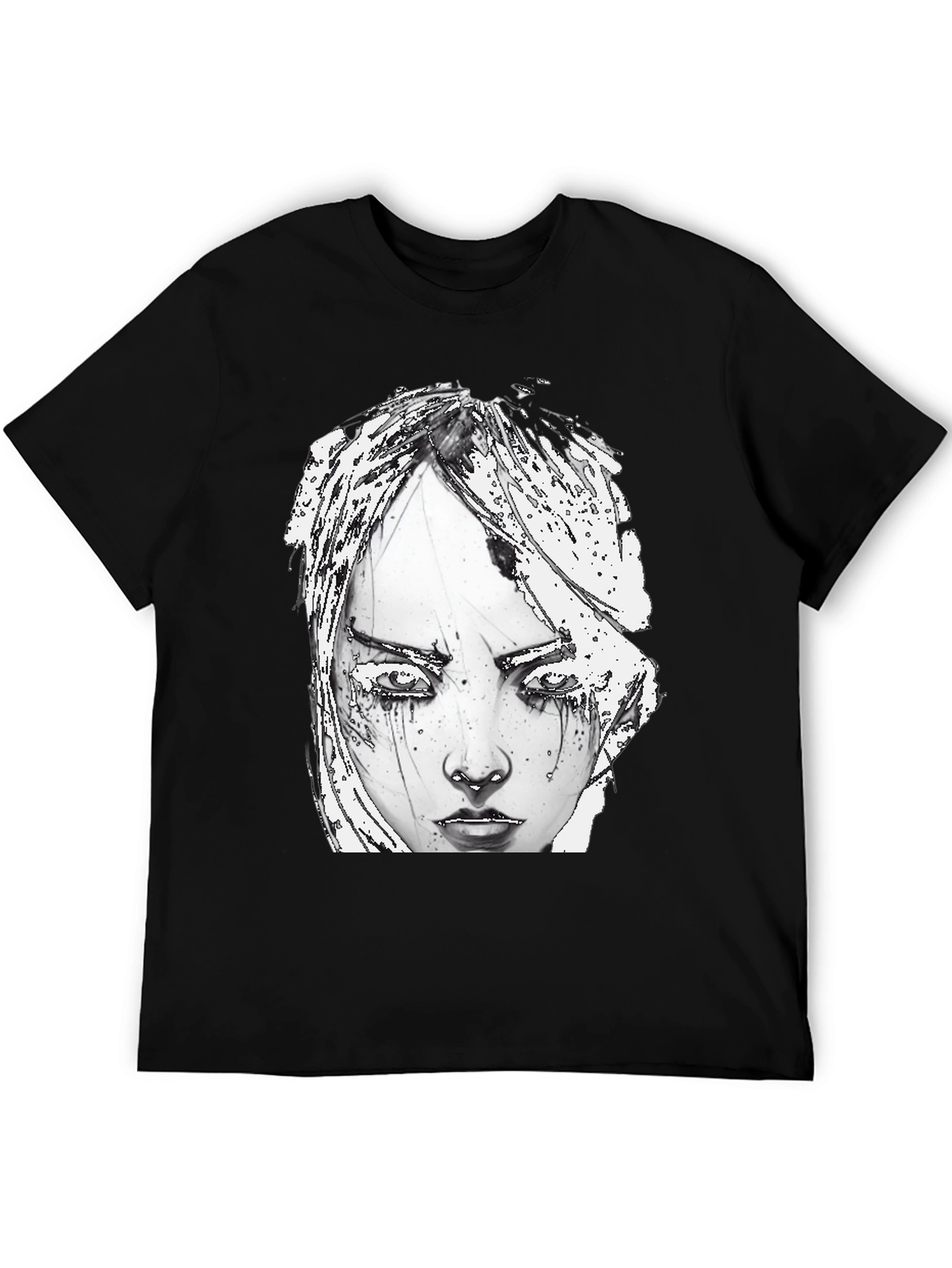 Artistic Graphic Print Tee - Edgy Style