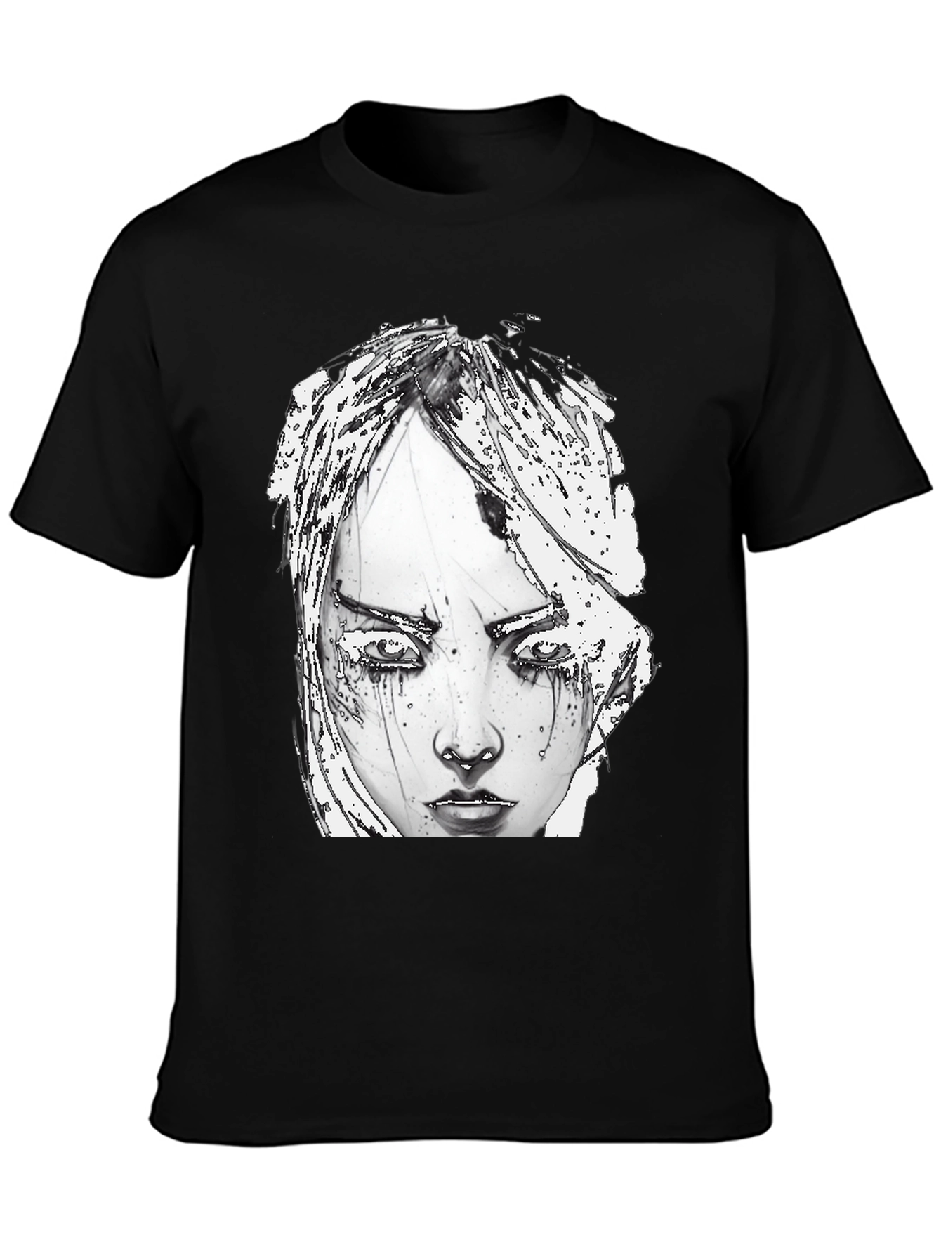Artistic Graphic Print Tee - Edgy Style