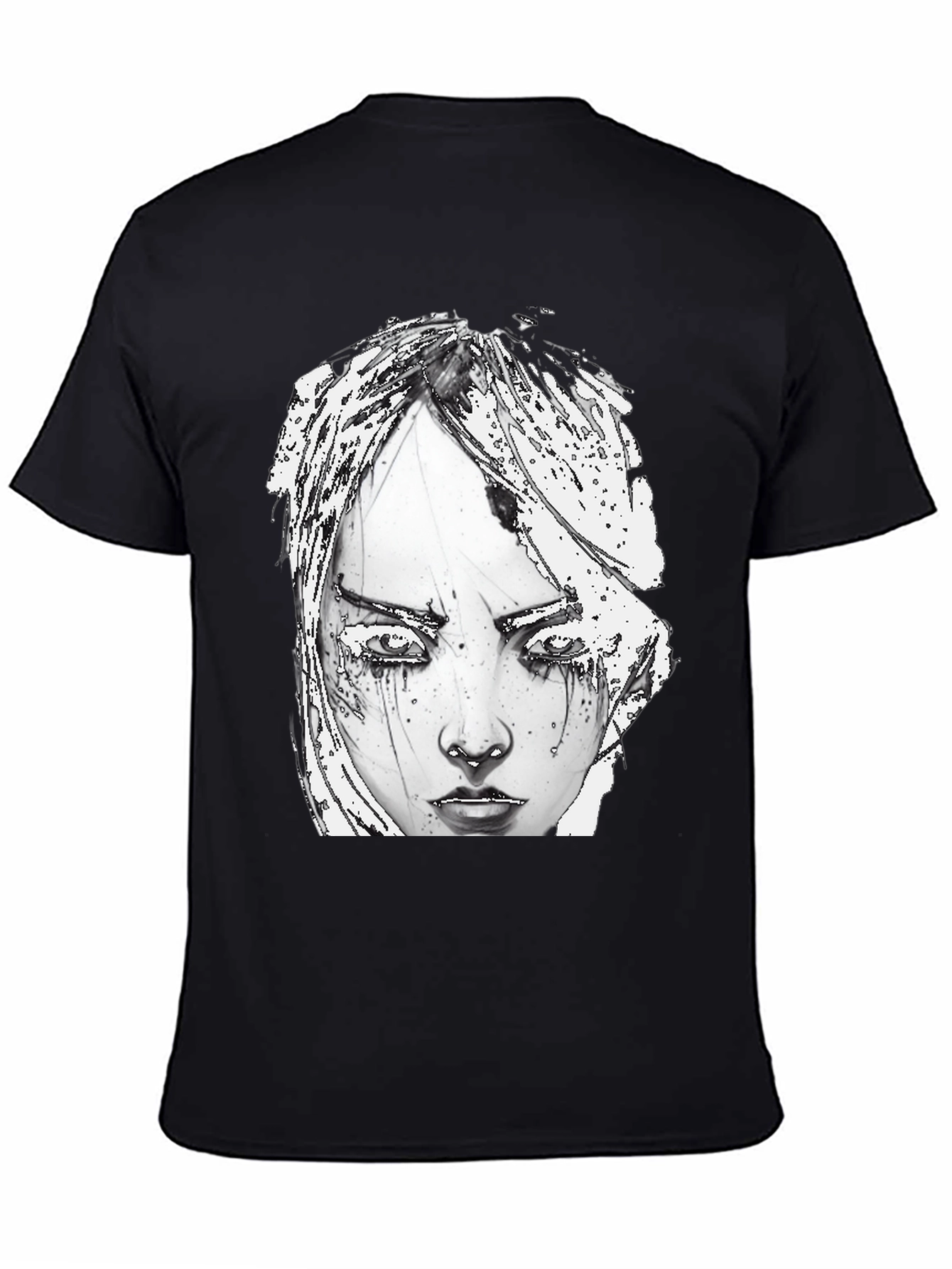 Artistic Graphic Print Tee - Edgy Style