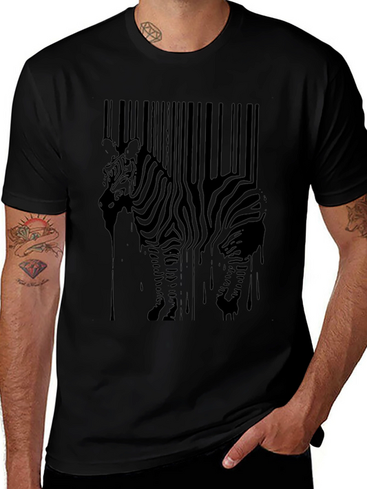 Zebra Barcode Mens Graphic T-Shirt - Cool Print