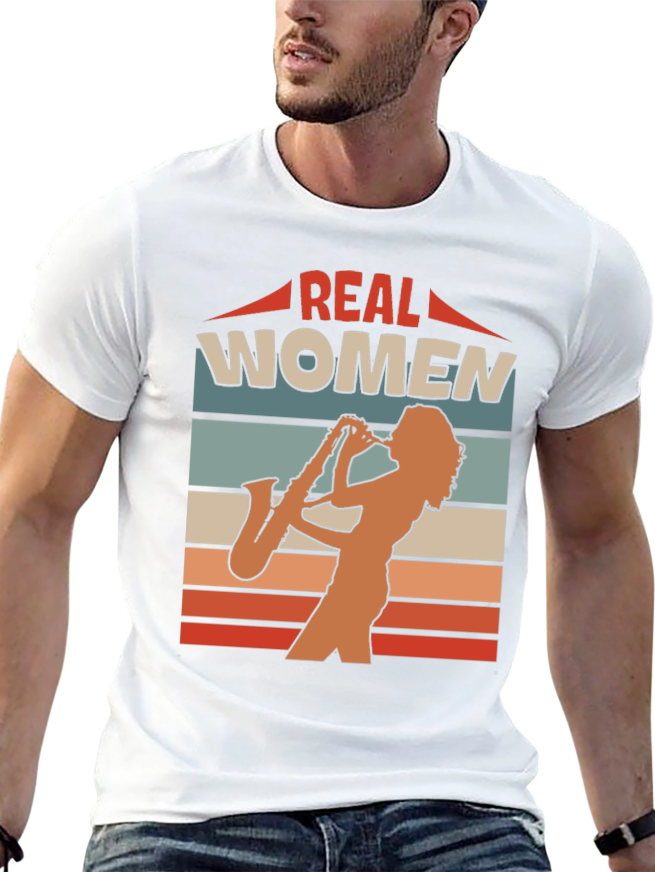 Real Women Saxophone Player Graphic Tee