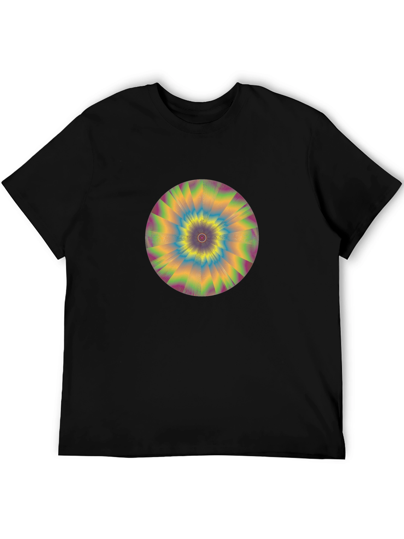 Hypnotic Swirl Graphic Tee - Black Cotton Comfort
