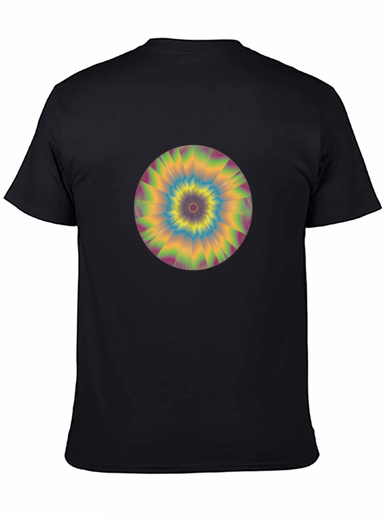 Hypnotic Swirl Graphic Tee - Black Cotton Comfort