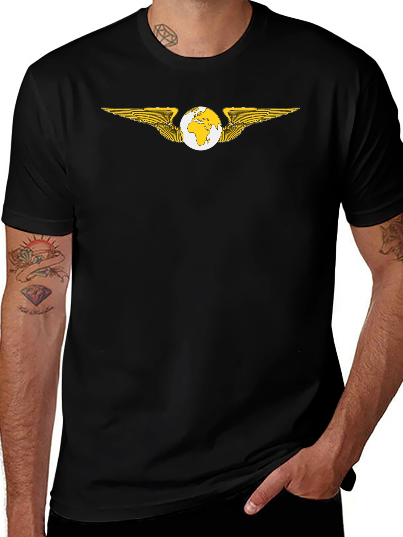 Global Wings Black T-Shirt