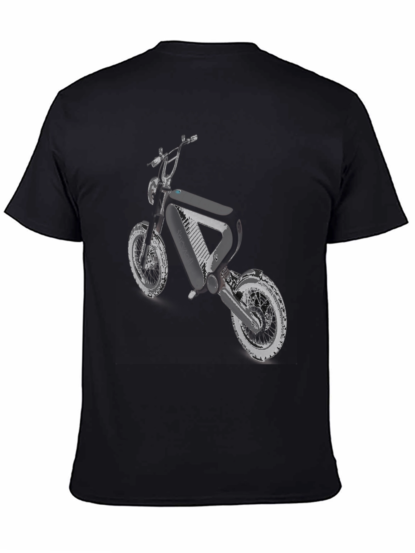 Black T-Shirt with Motorcycle Graphic