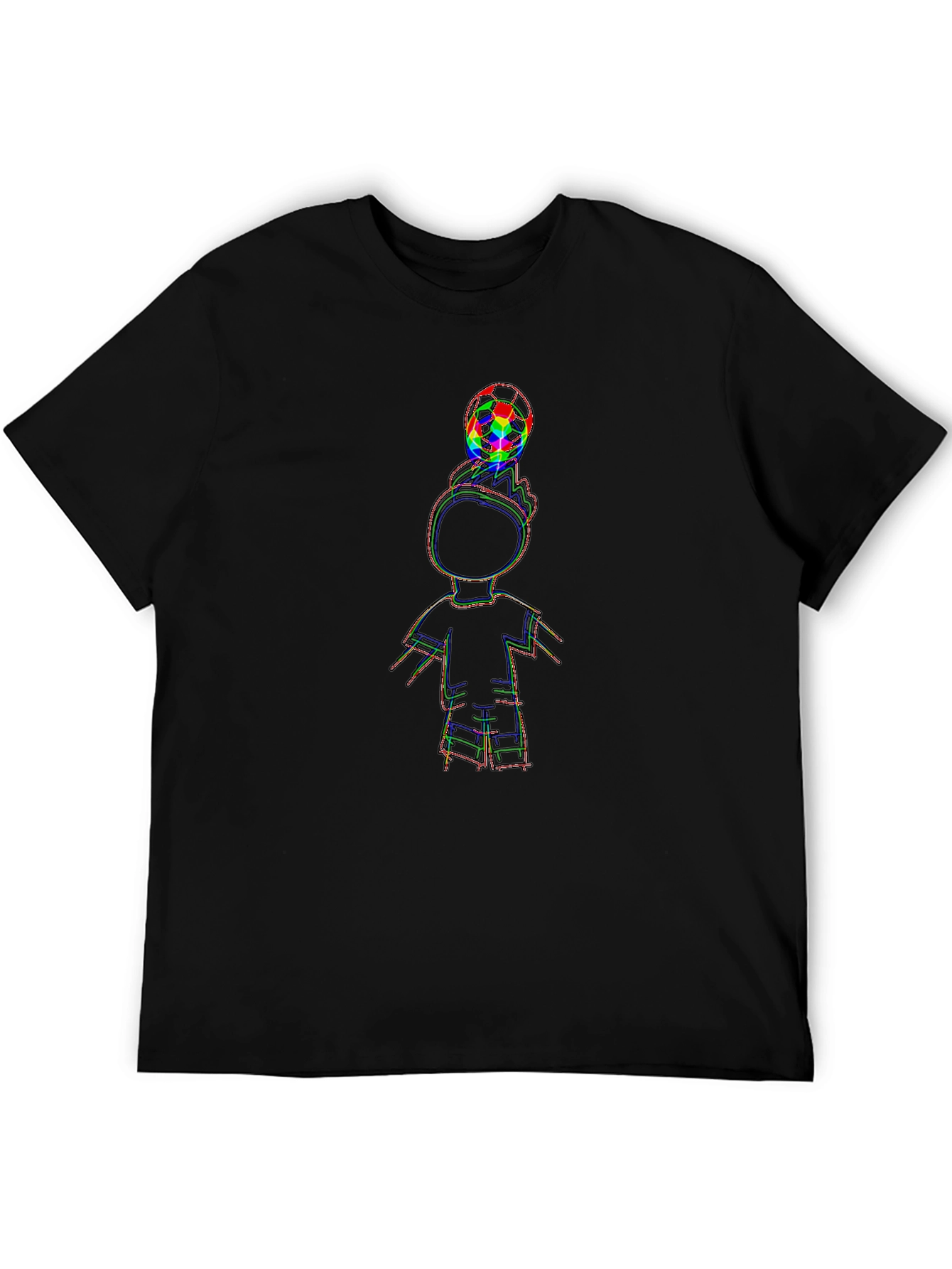 Cool Black T-Shirt with Soccer Boy Graphic