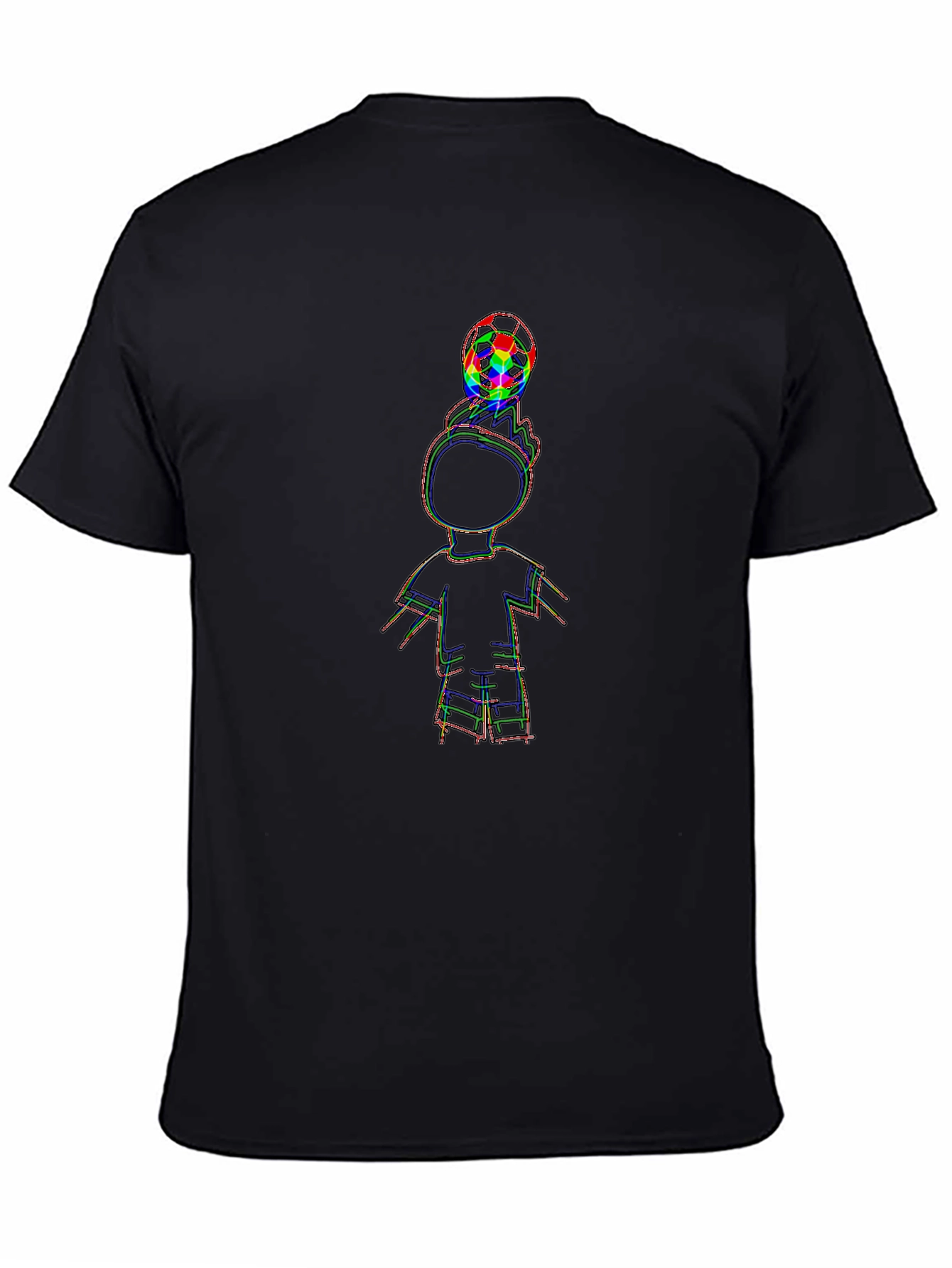 Cool Black T-Shirt with Soccer Boy Graphic