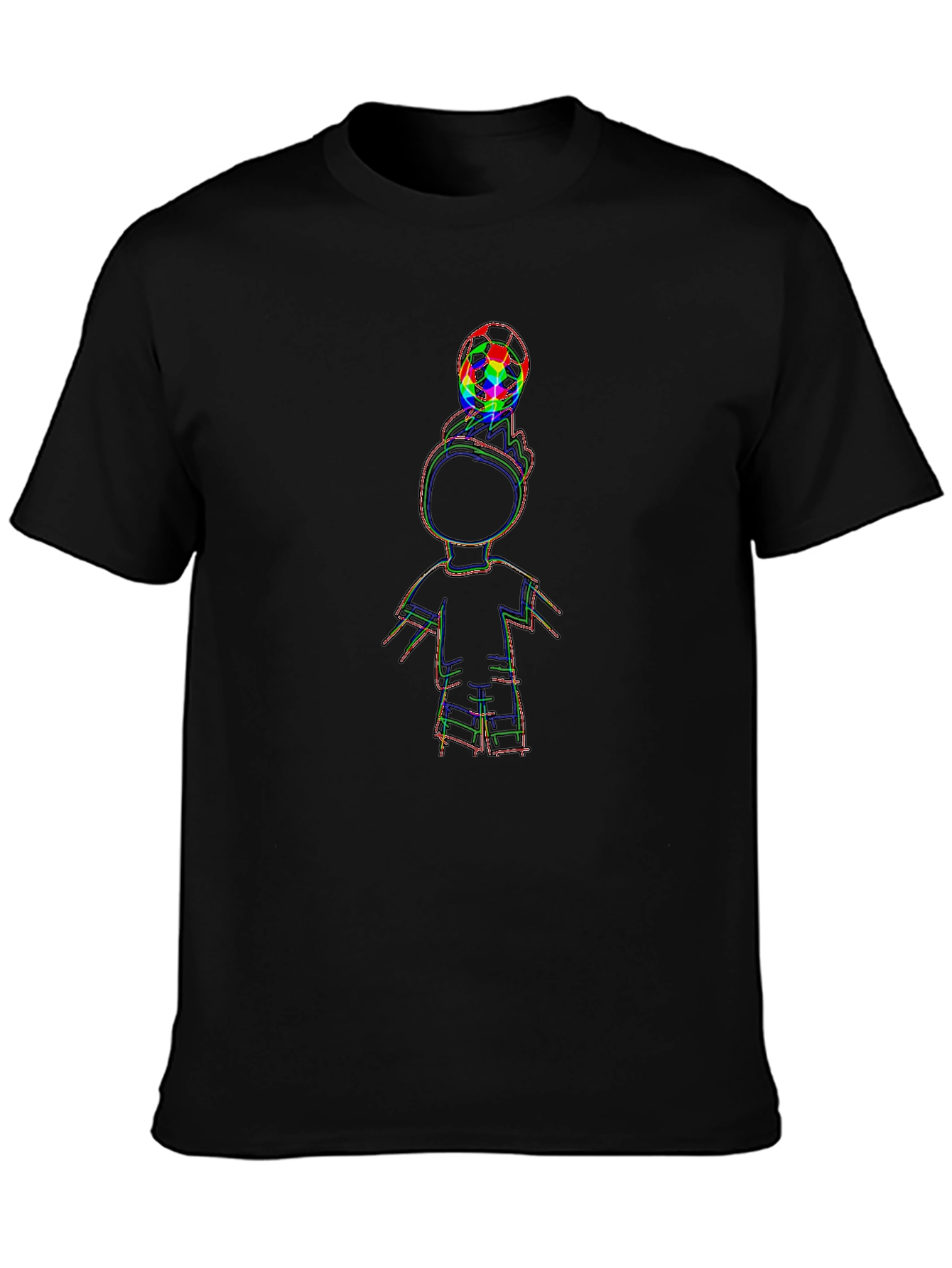 Cool Black T-Shirt with Soccer Boy Graphic