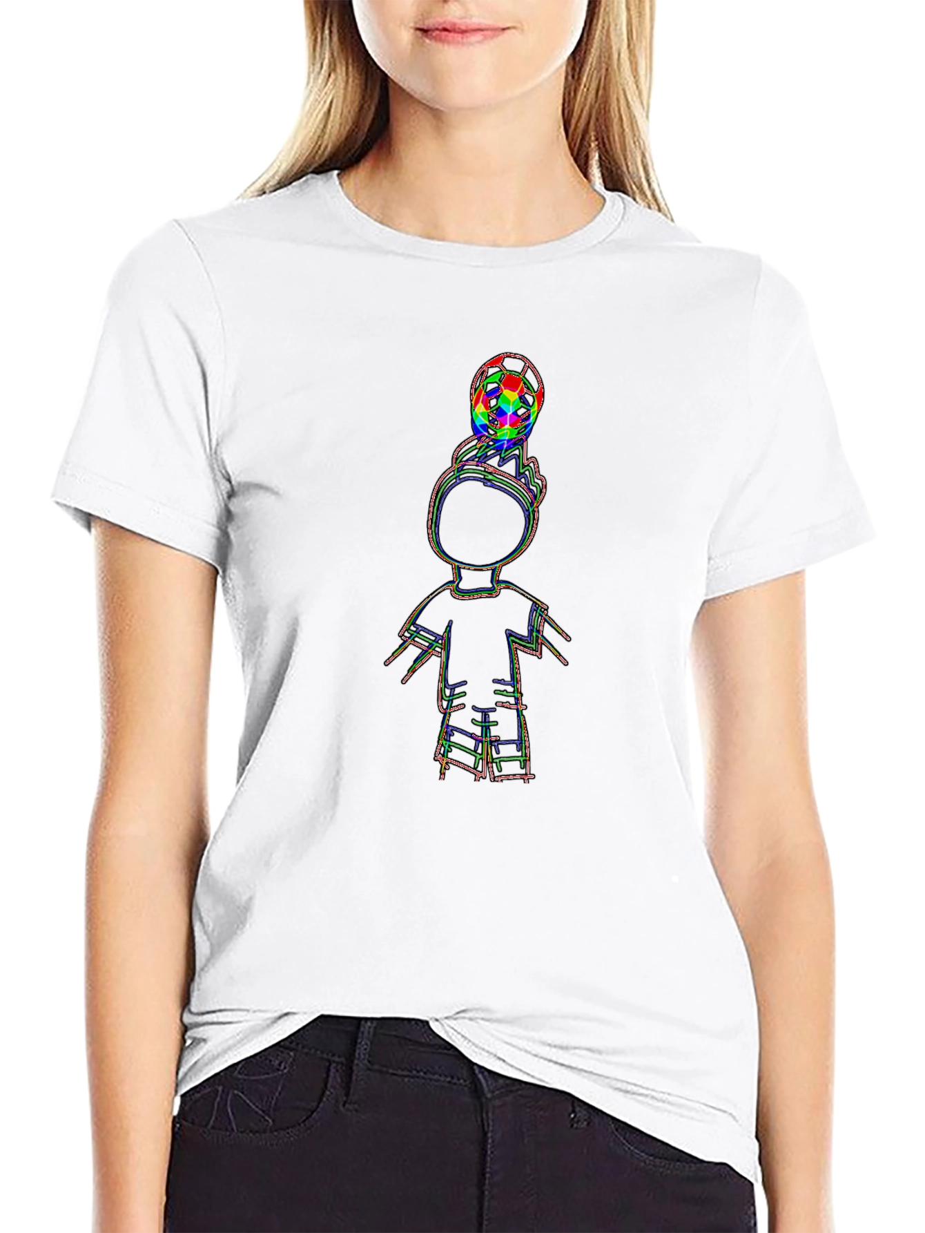 Cool Black T-Shirt with Soccer Boy Graphic