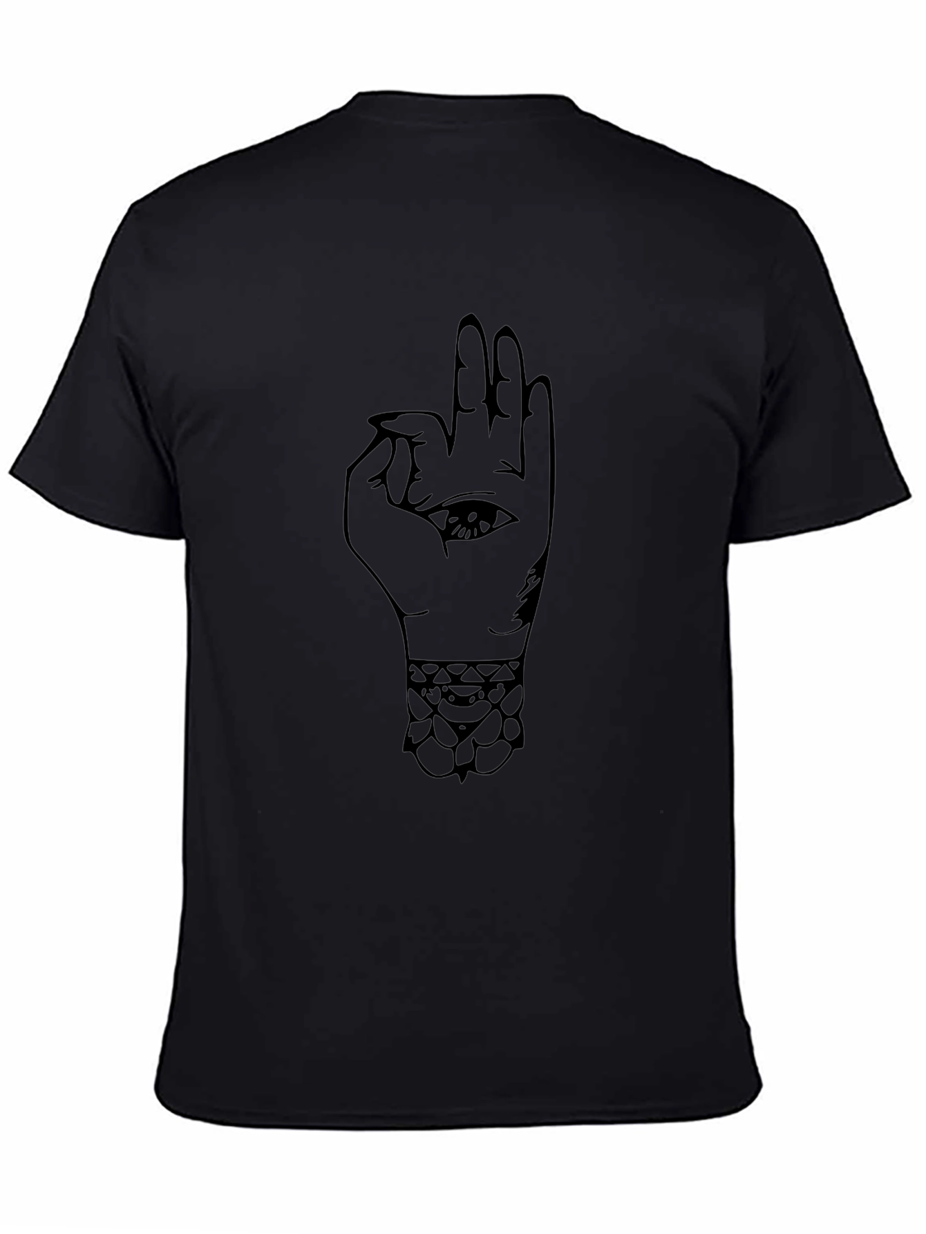 Mens Black T-Shirt - Hand Eye Design