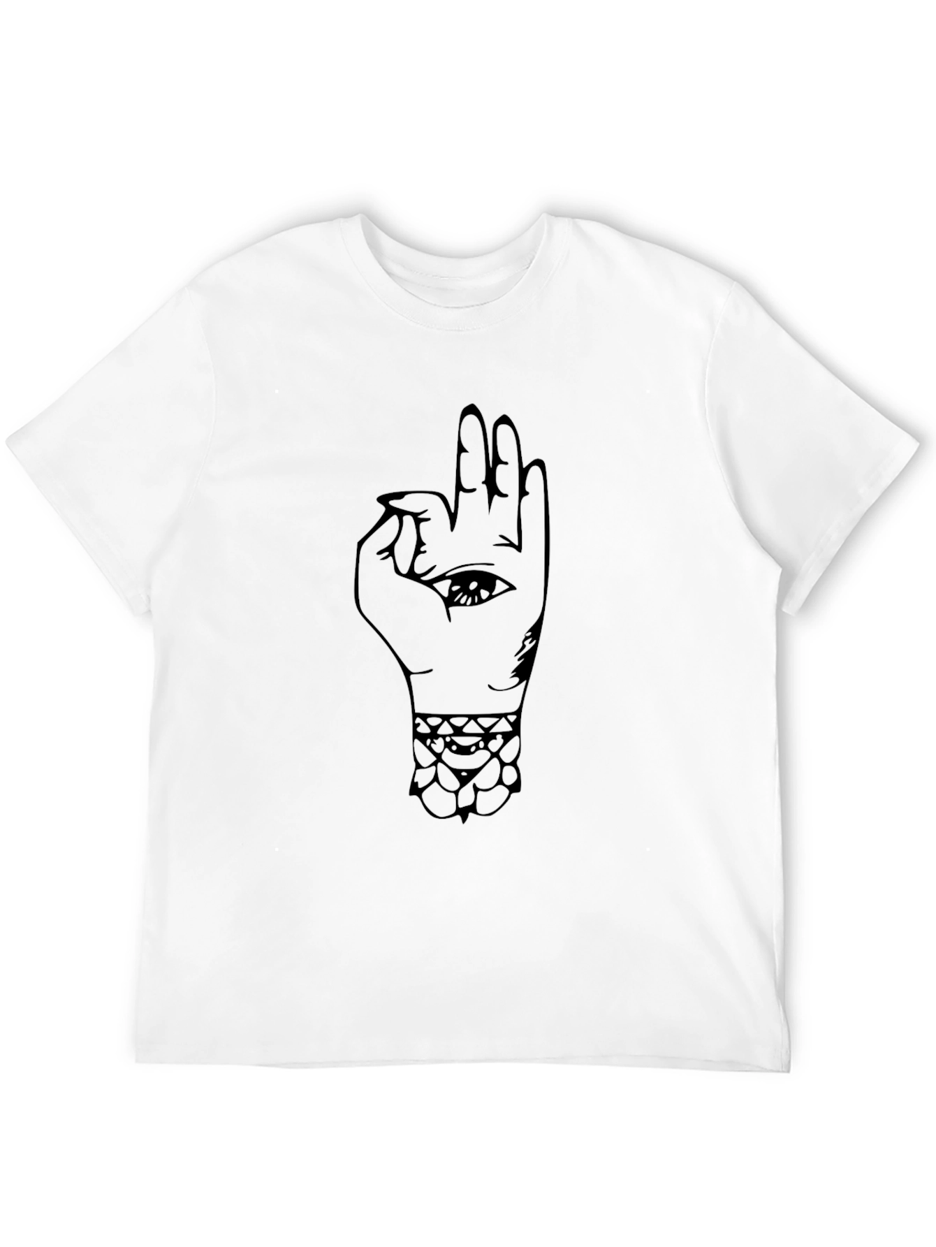 Mens Black T-Shirt - Hand Eye Design