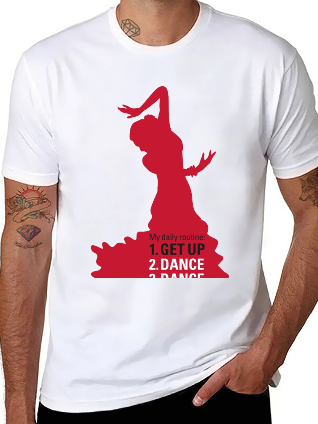 Flamenco Dancer Graphic Tee - Daily Routine T-Shirt