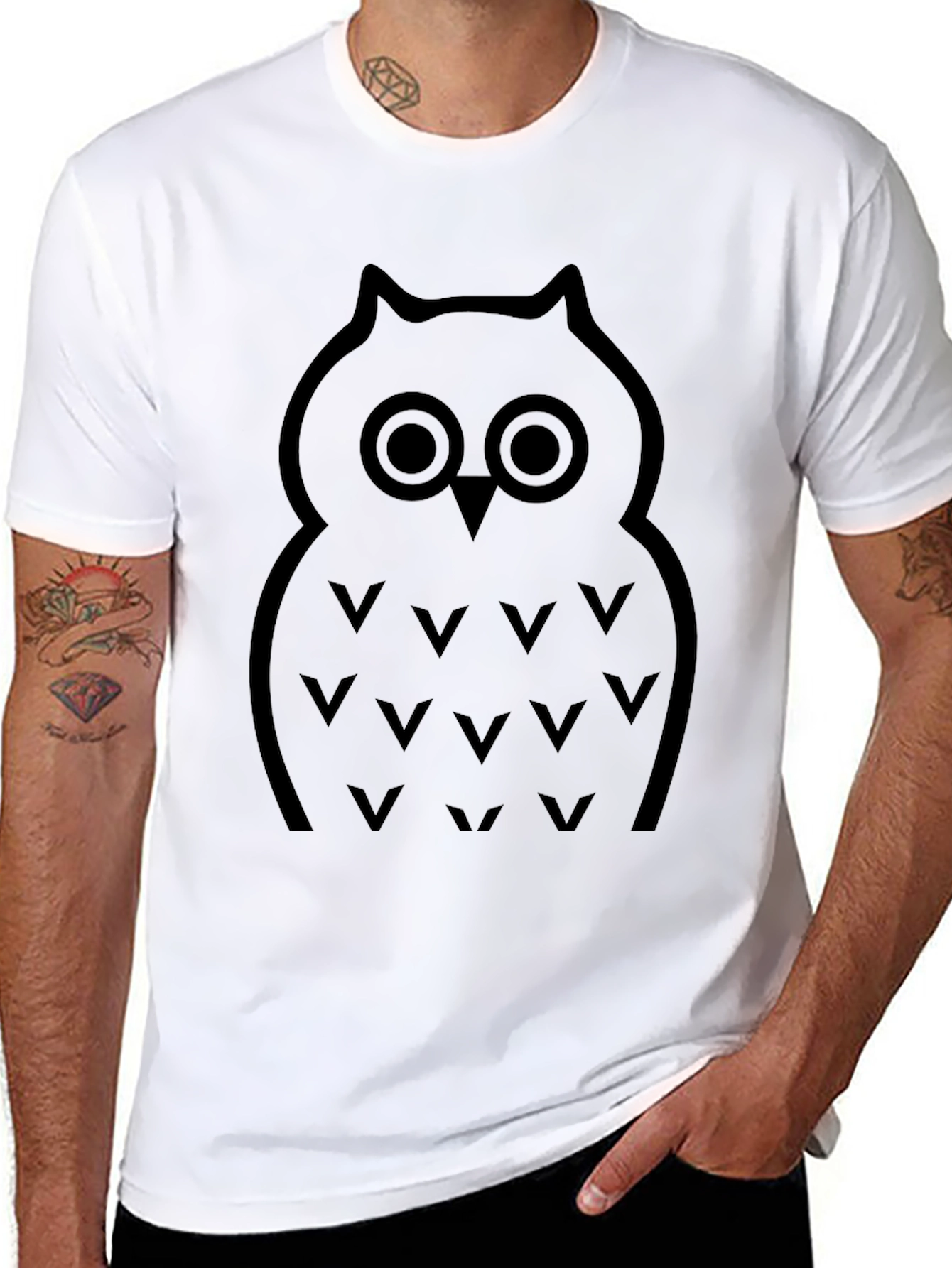 Owl Graphic Tee - Classic Black Cotton T-Shirt