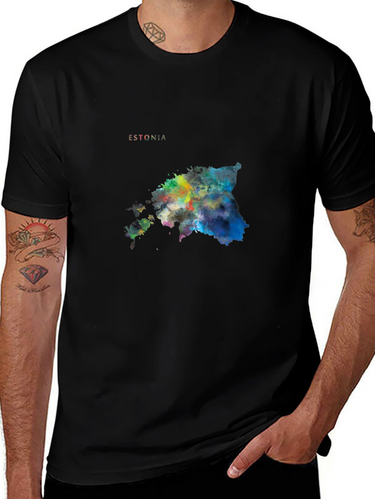 Estonia Watercolor Map T-Shirt - Unisex