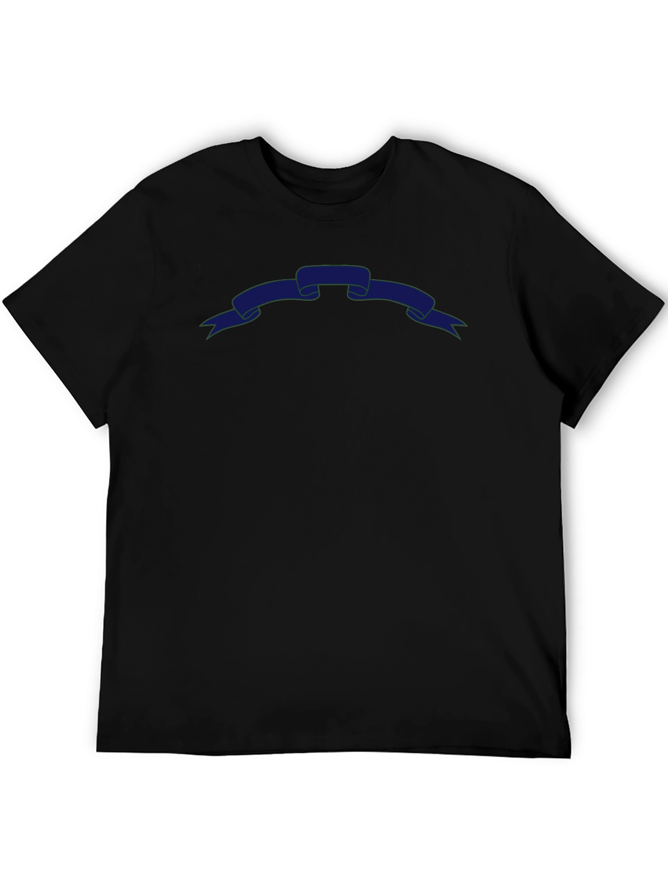 Mens Black T-Shirt with Blue Banner Graphic