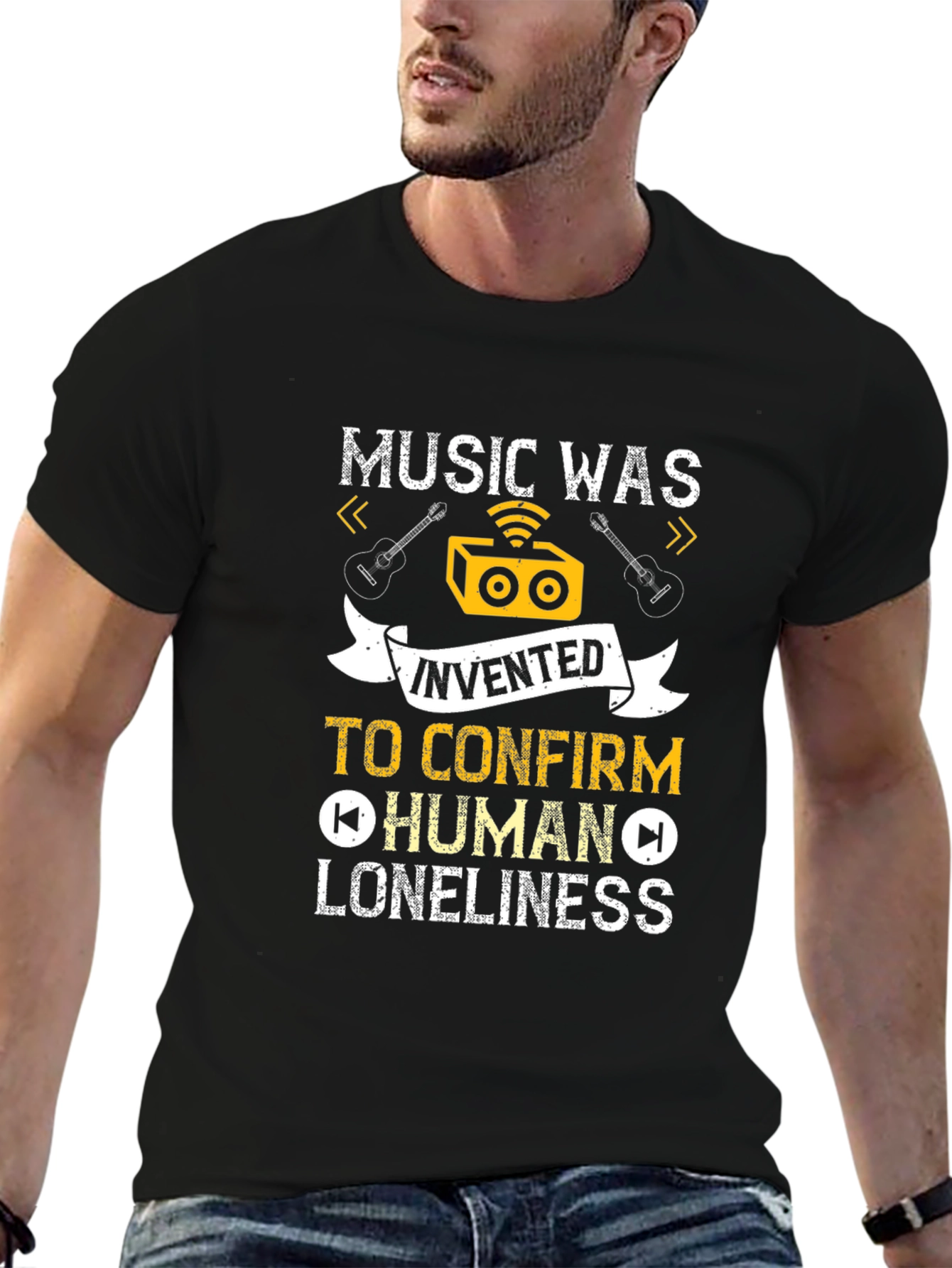 Music Was Invented T-Shirt - Human Loneliness Tee
