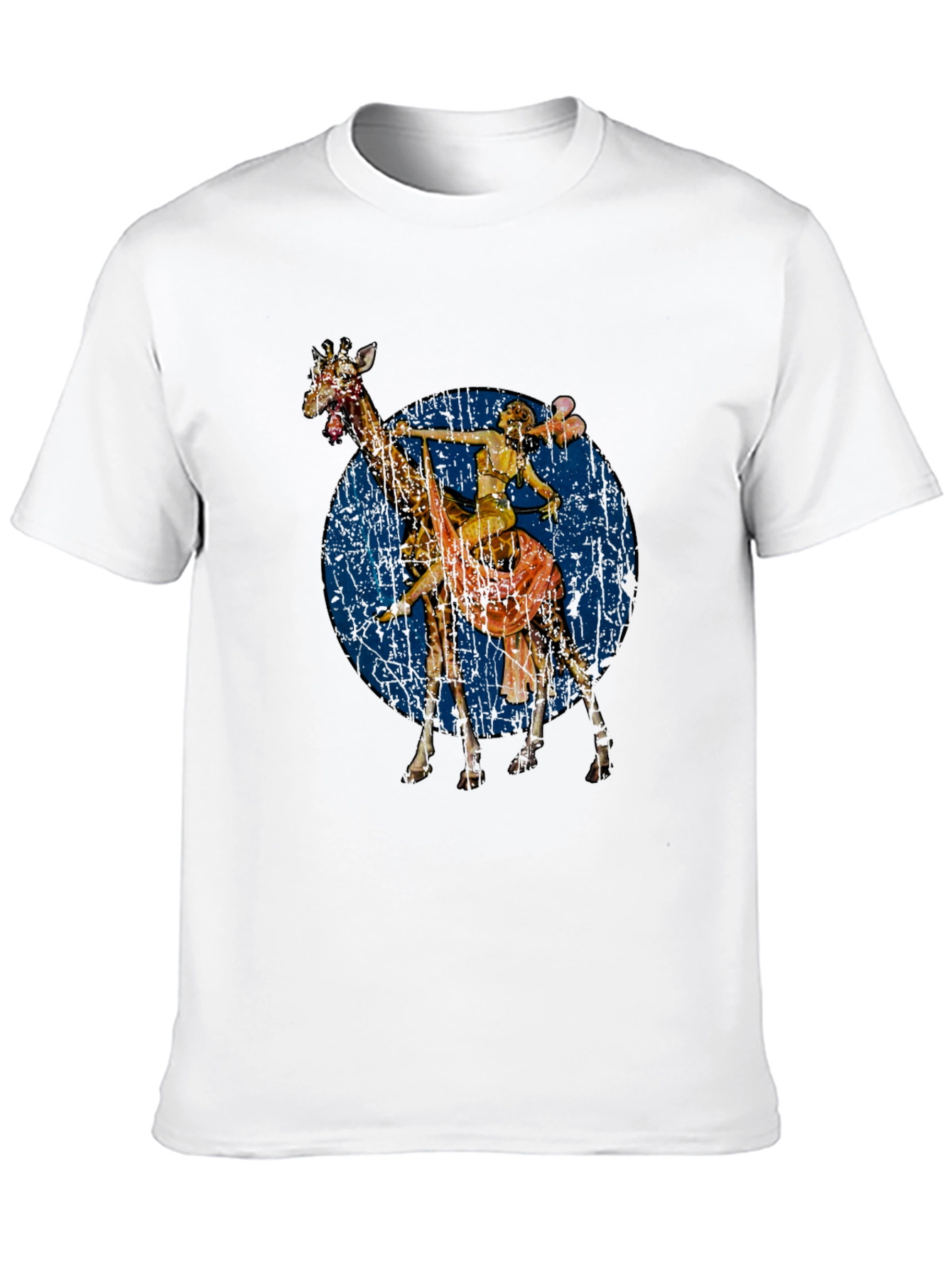 Giraffe Rider Graphic T-Shirt - Unique Design