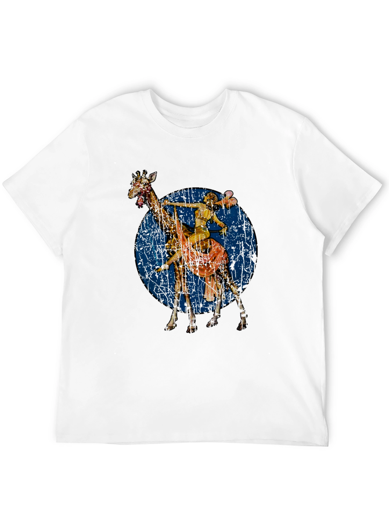 Giraffe Rider Graphic T-Shirt - Unique Design