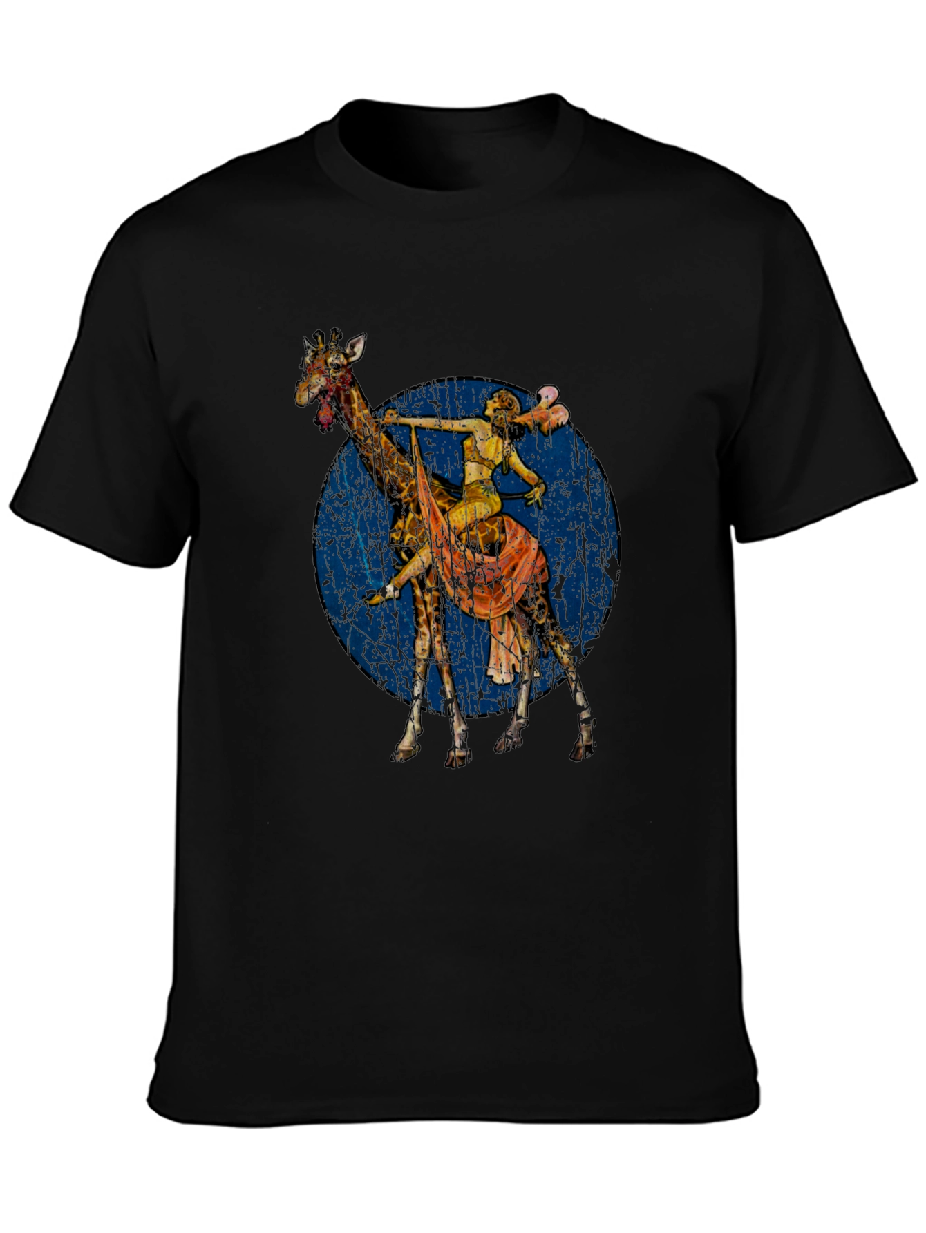 Giraffe Rider Graphic T-Shirt - Unique Design