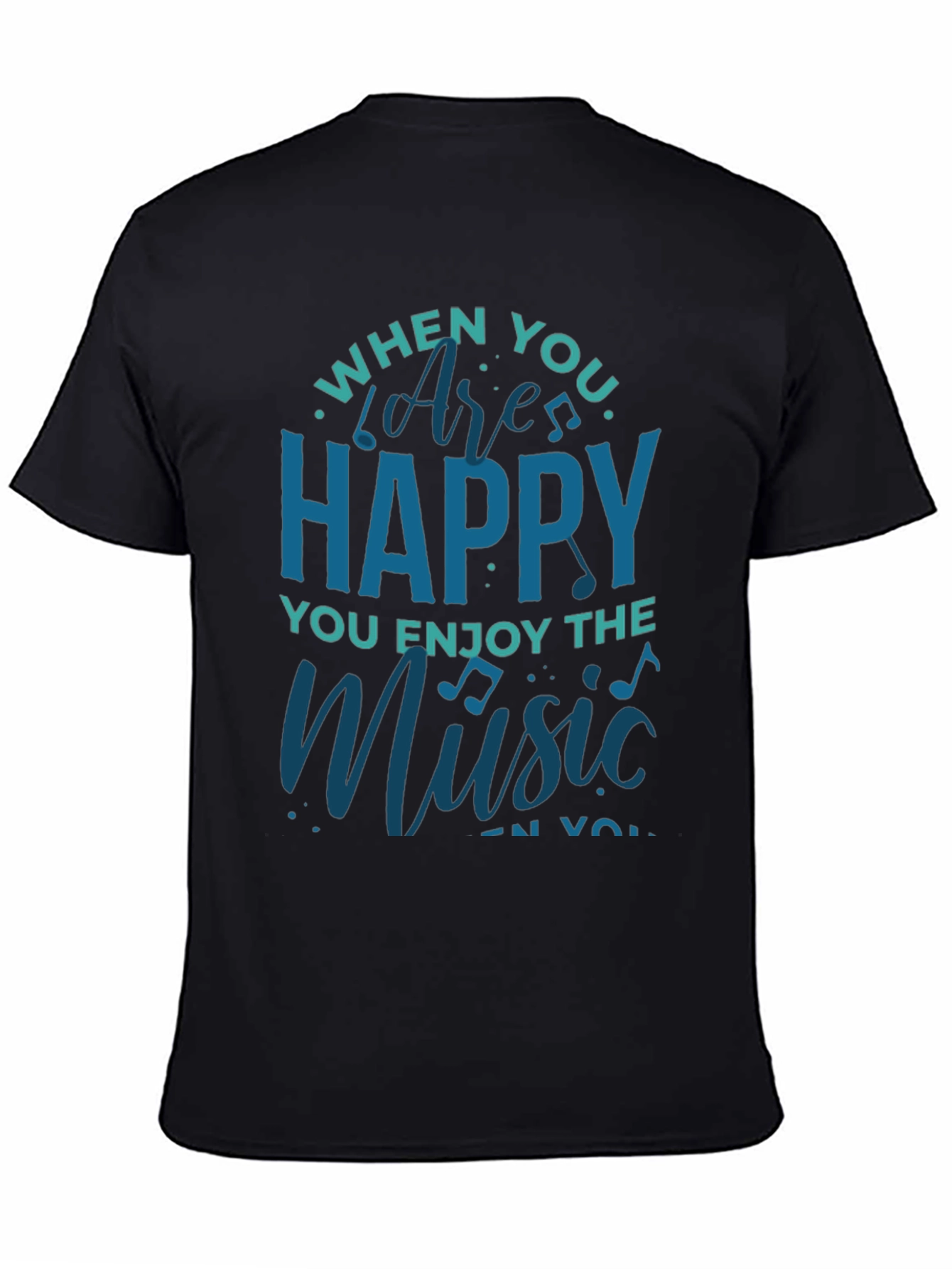 Happy Music T-Shirt - Black Graphic Tee