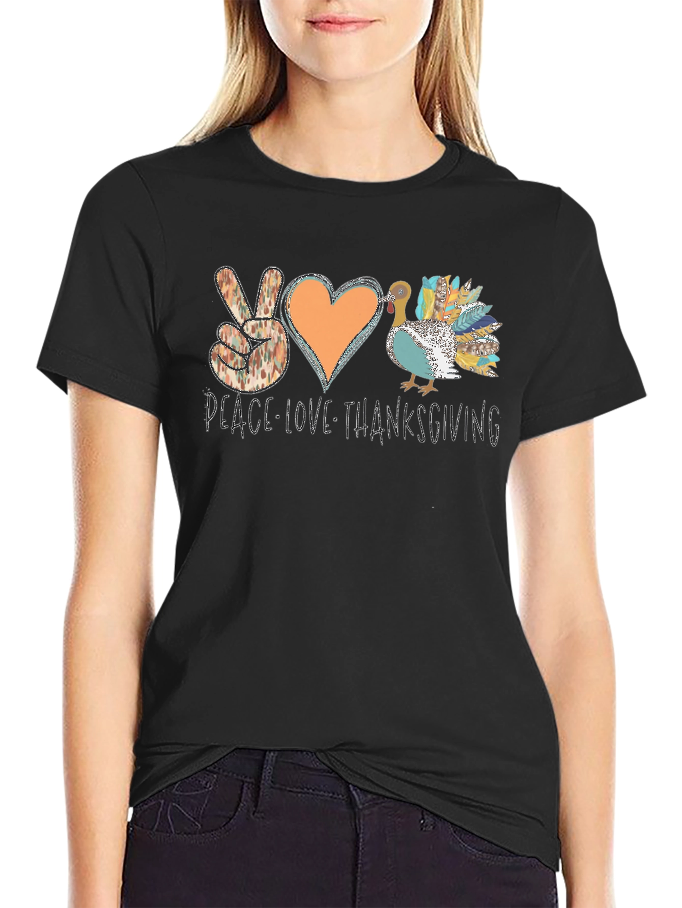 Peace Love Thanksgiving Graphic Tee