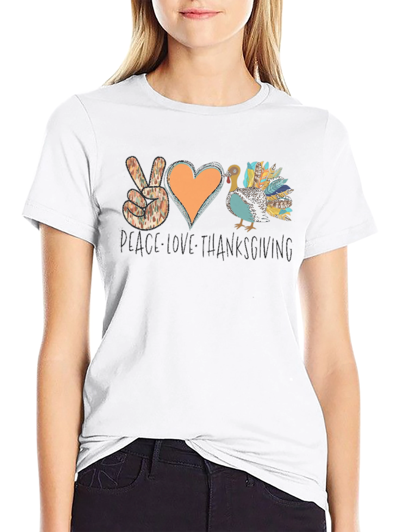 Peace Love Thanksgiving Graphic Tee