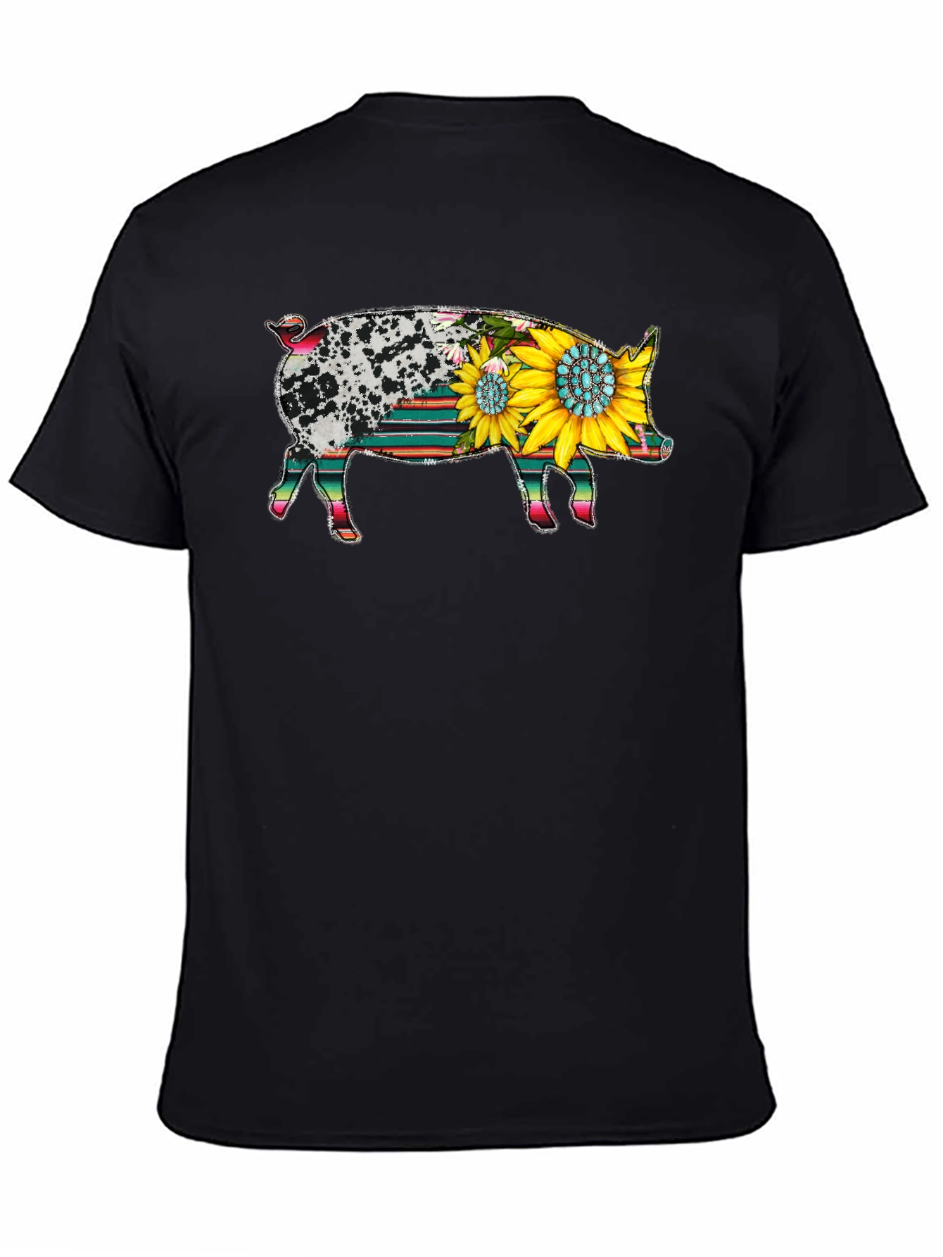 Sunflower Pig Graphic Tee - Western Style