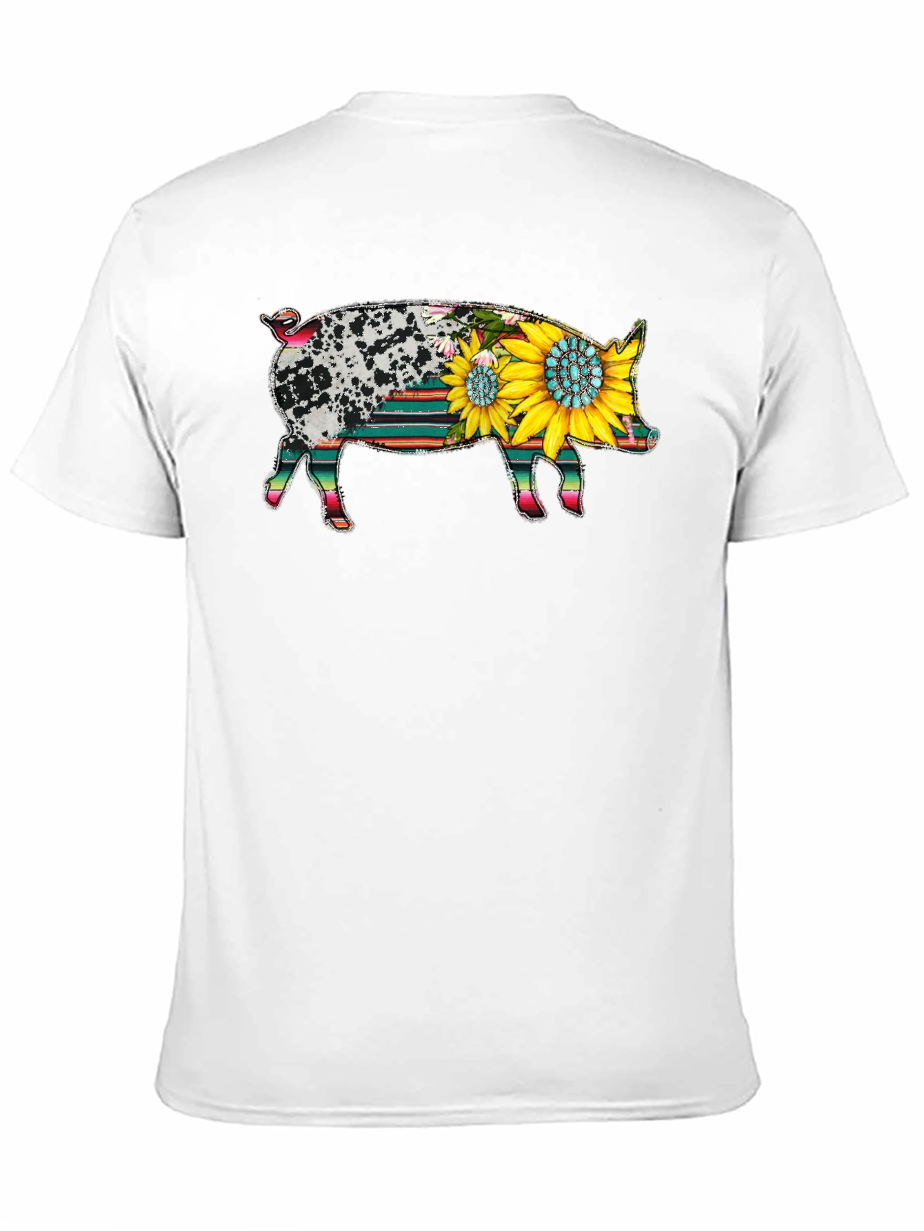 Sunflower Pig Graphic Tee - Western Style