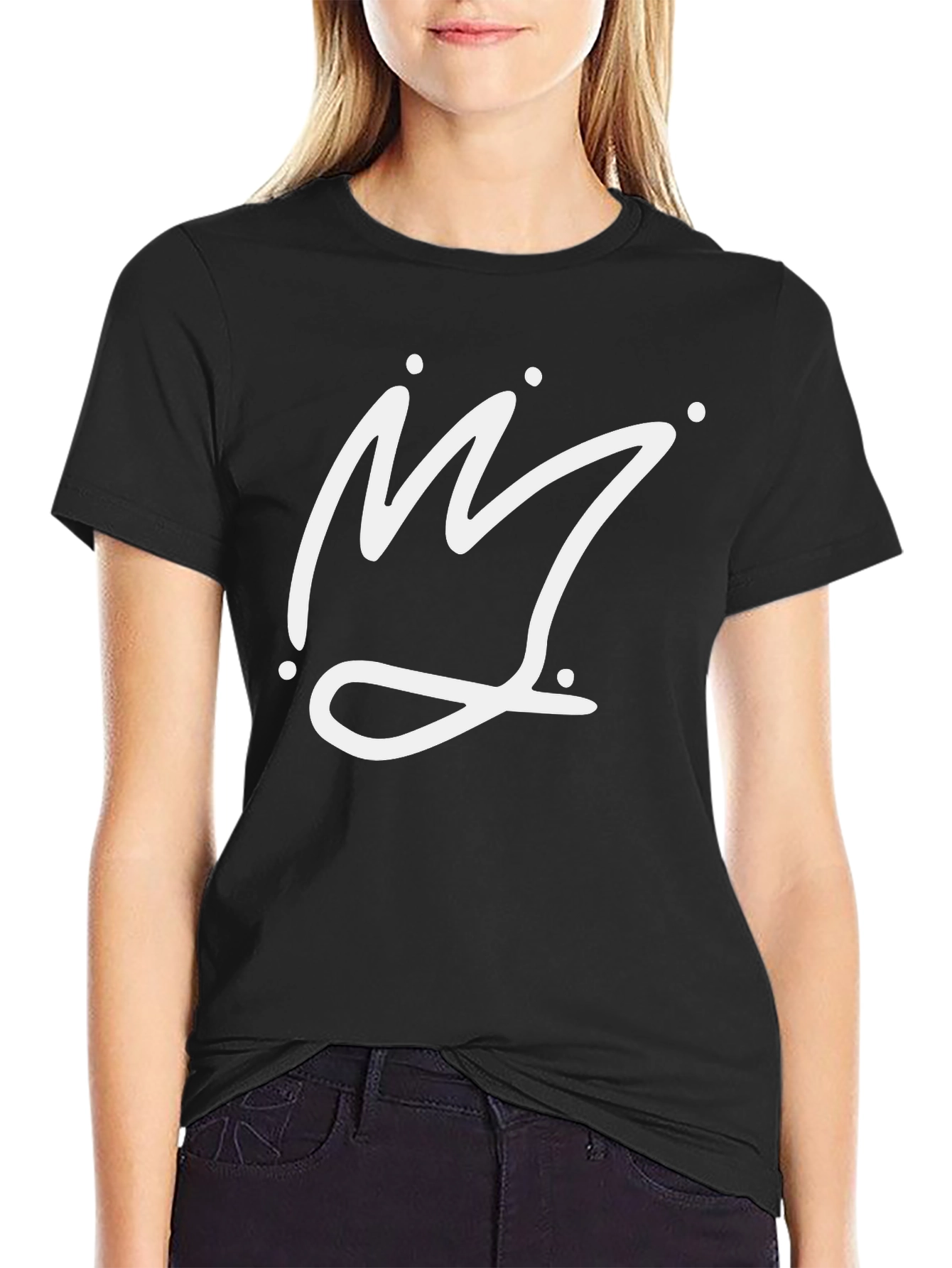Crown Graphic Tee - Stylish Black Cotton Shirt