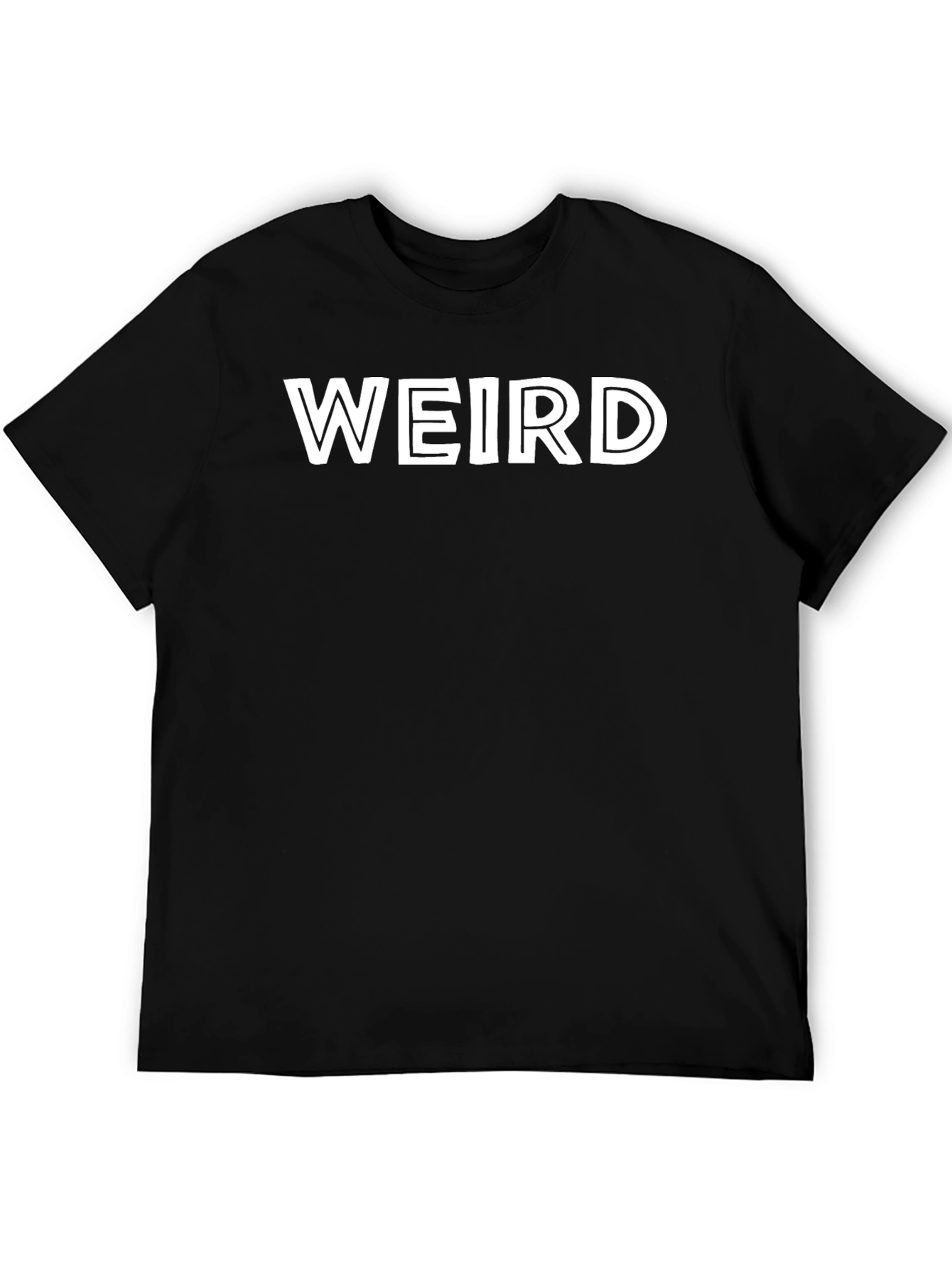 Weird Graphic Print Black T-Shirt