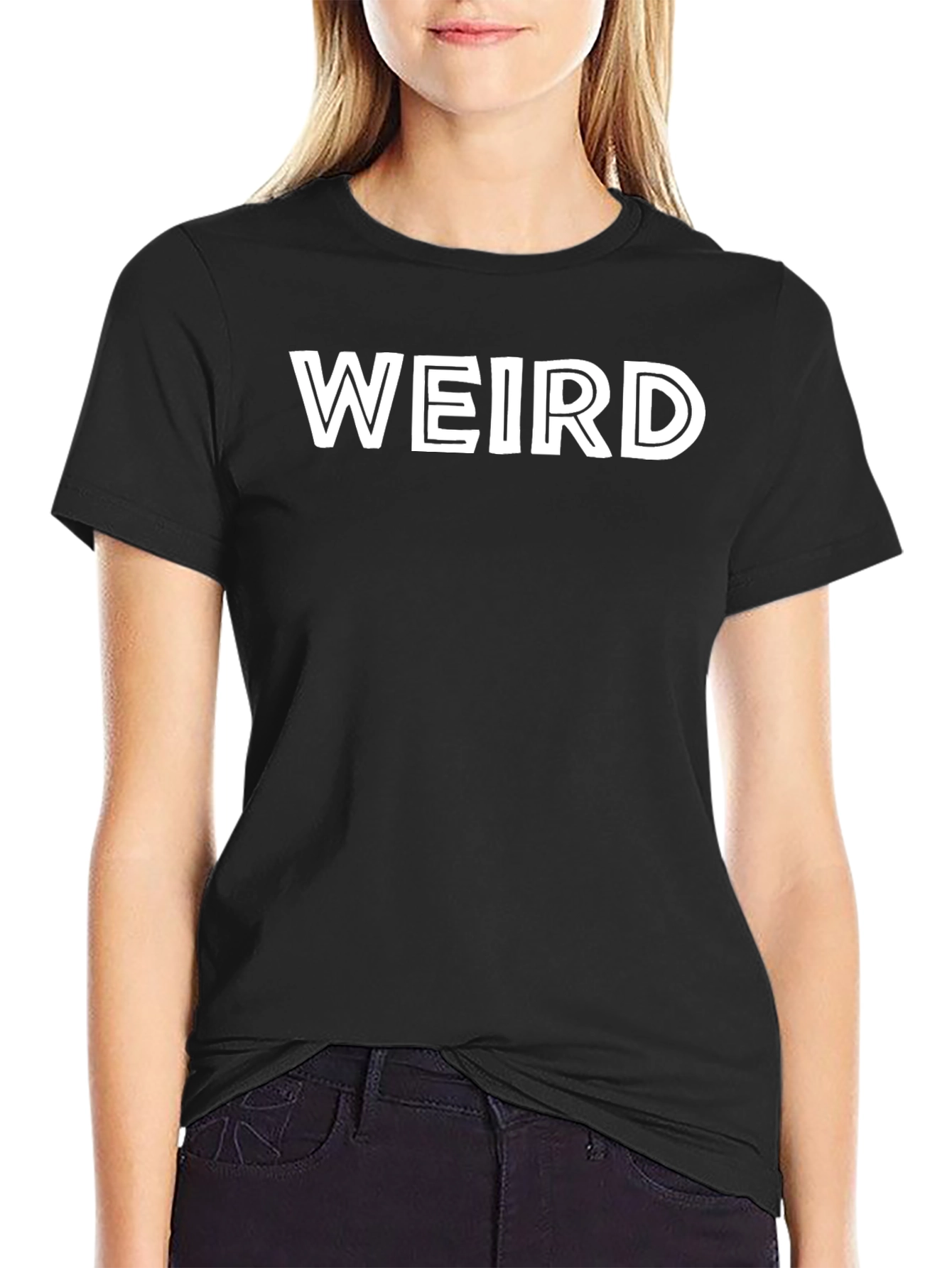 Weird Graphic Print Black T-Shirt