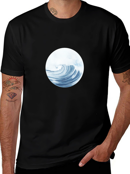 Wave Circle Graphic Tee - Black