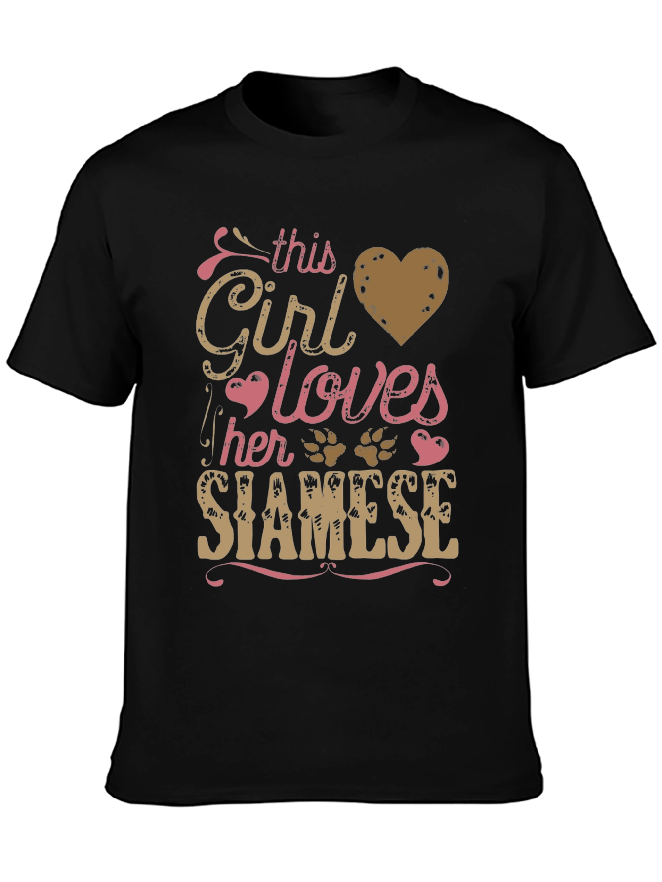 Girl Loves Siamese Cat T-Shirt