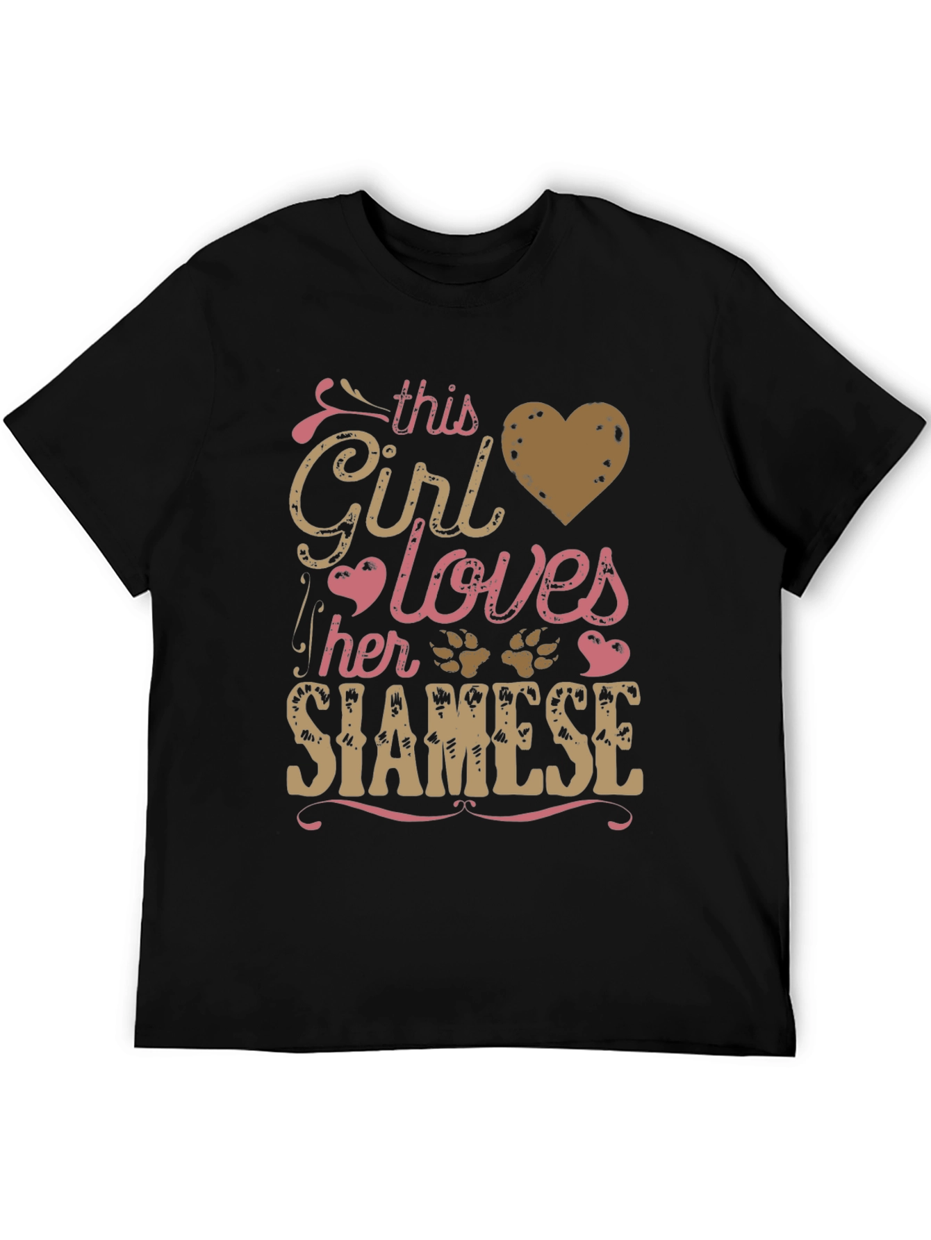Girl Loves Siamese Cat T-Shirt