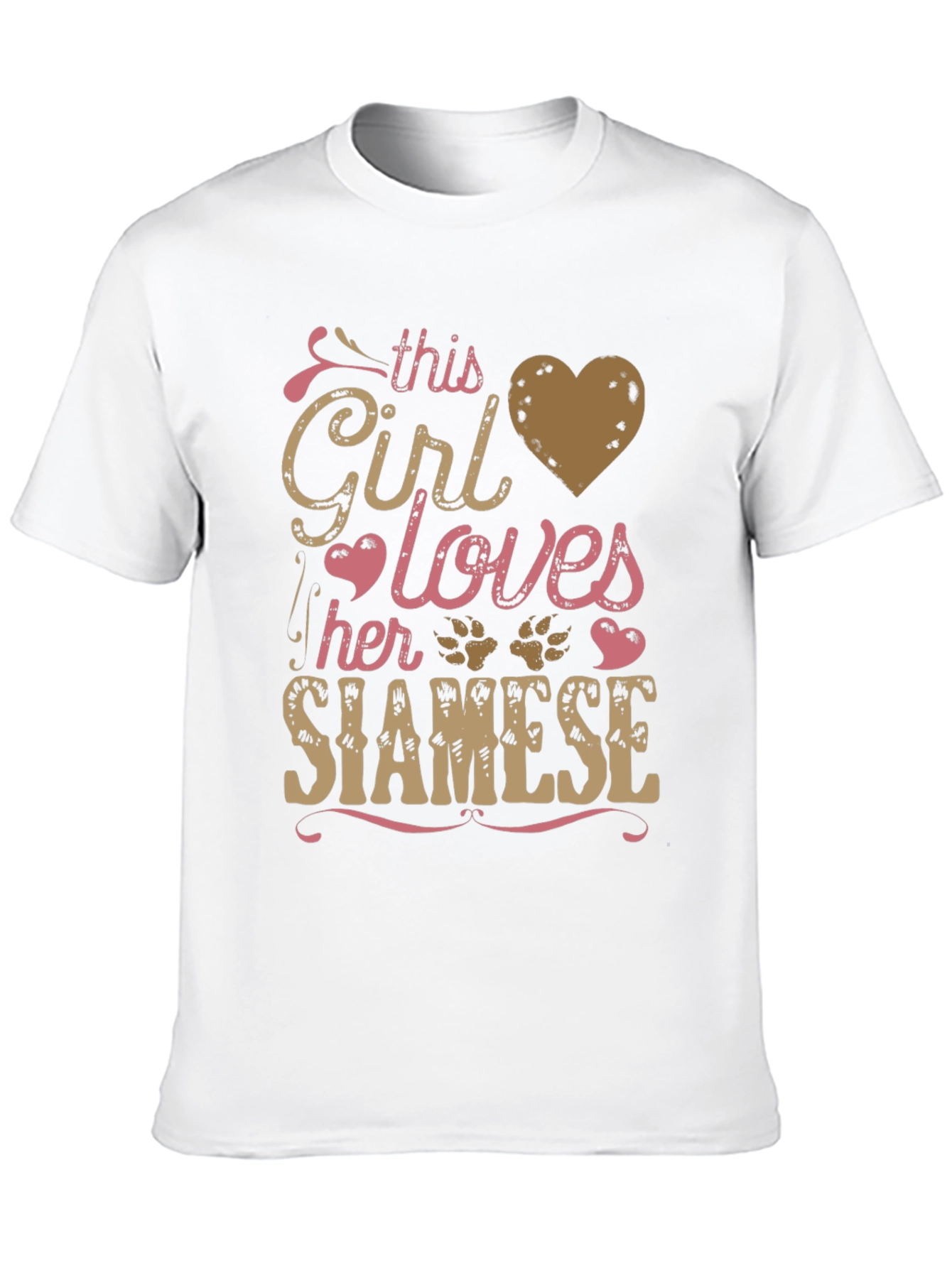 Girl Loves Siamese Cat T-Shirt