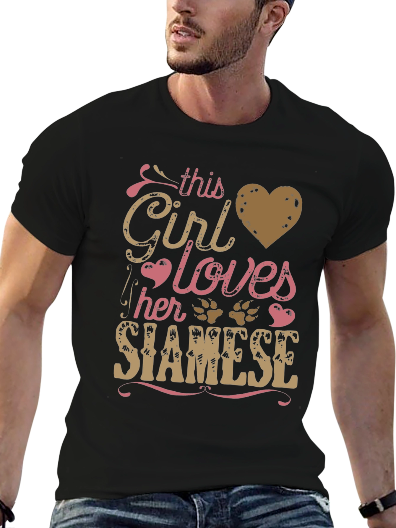 Girl Loves Siamese Cat T-Shirt