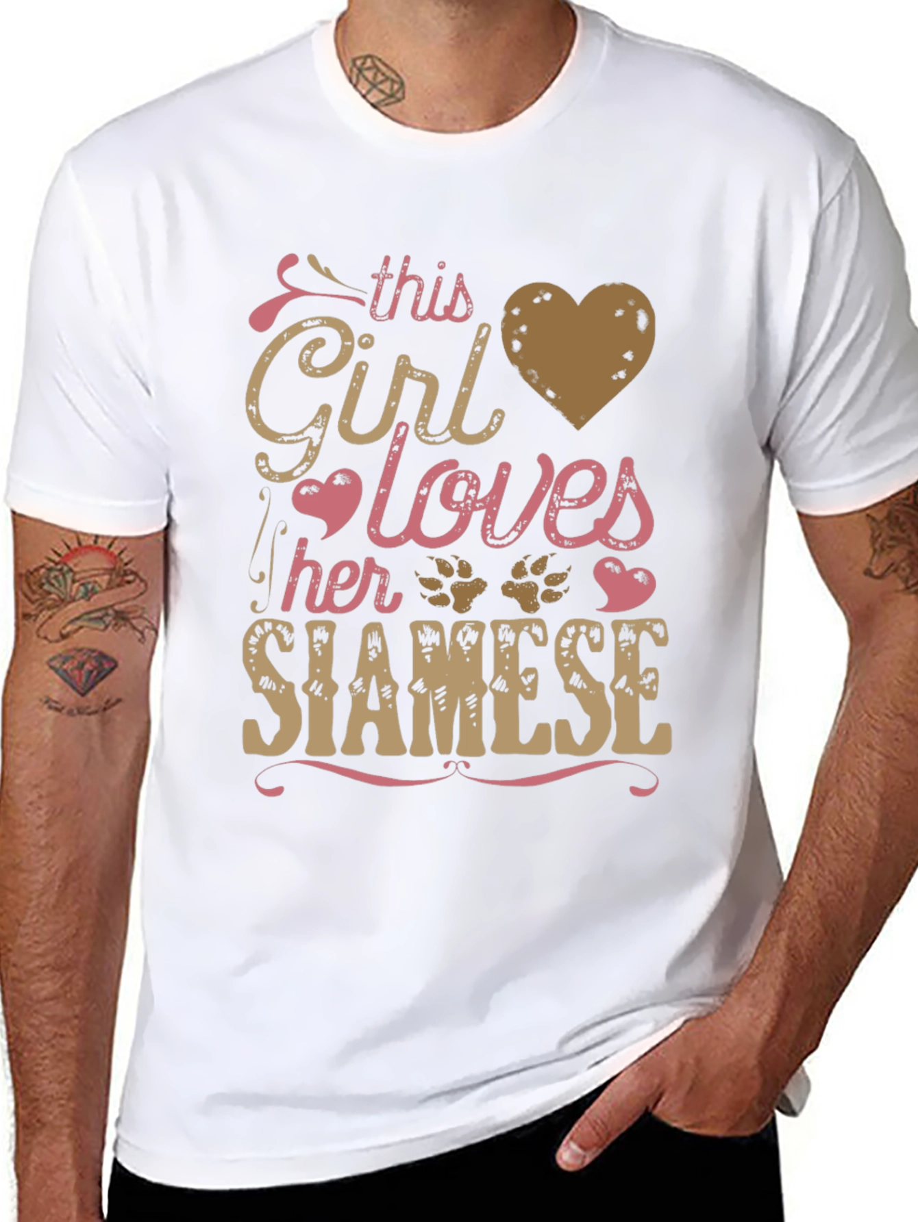 Girl Loves Siamese Cat T-Shirt