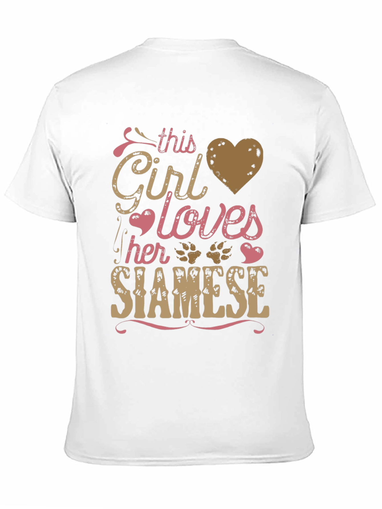 Girl Loves Siamese Cat T-Shirt
