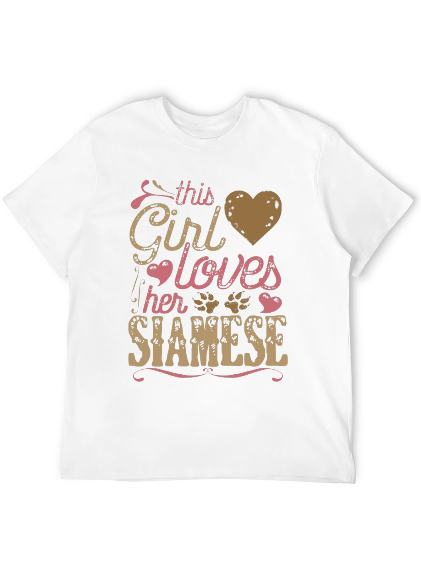 Girl Loves Siamese Cat T-Shirt
