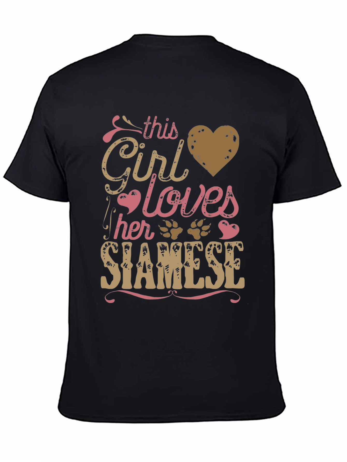 Girl Loves Siamese Cat T-Shirt