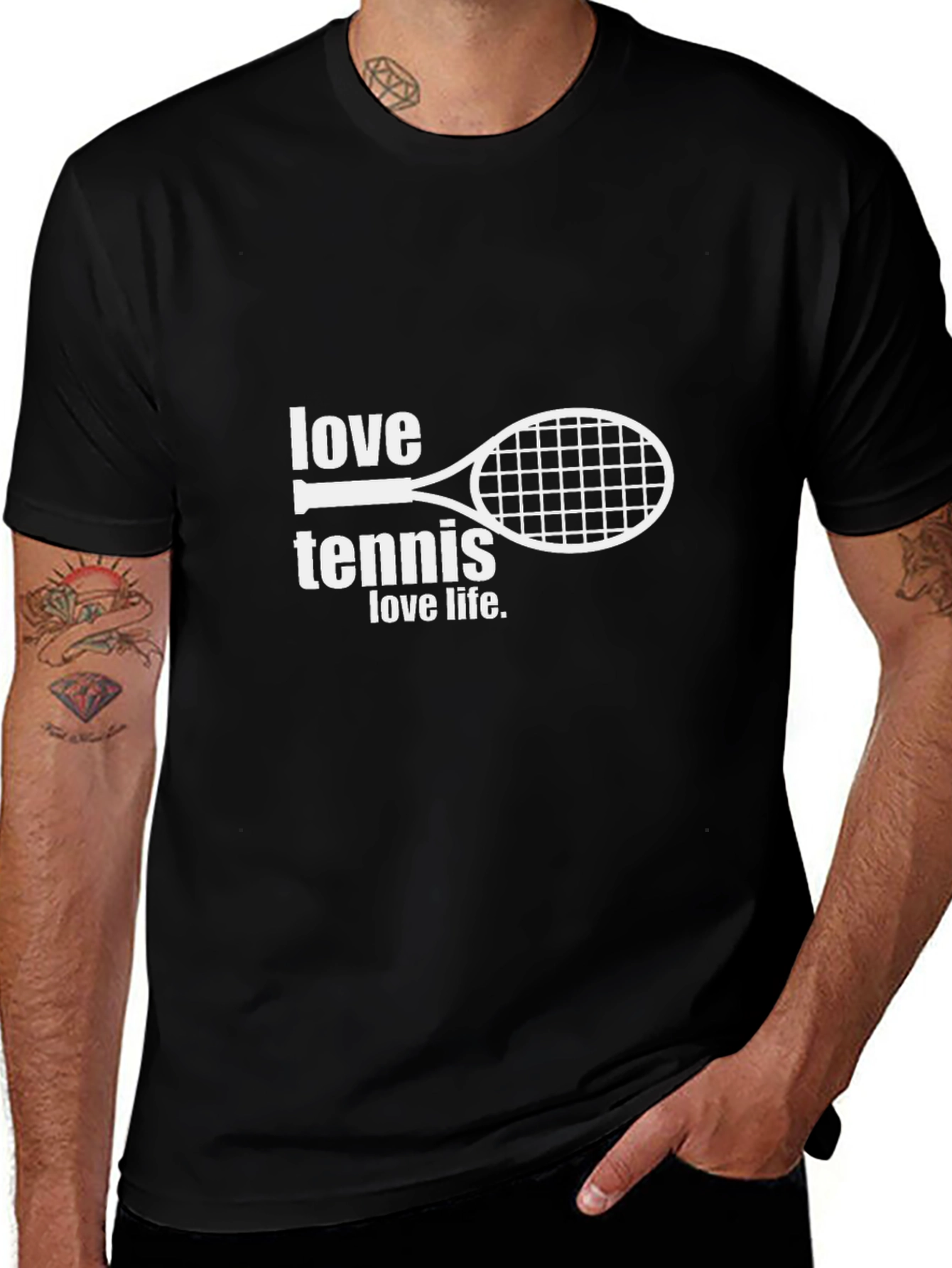 Love Tennis Black T-Shirt - Trendy Activewear